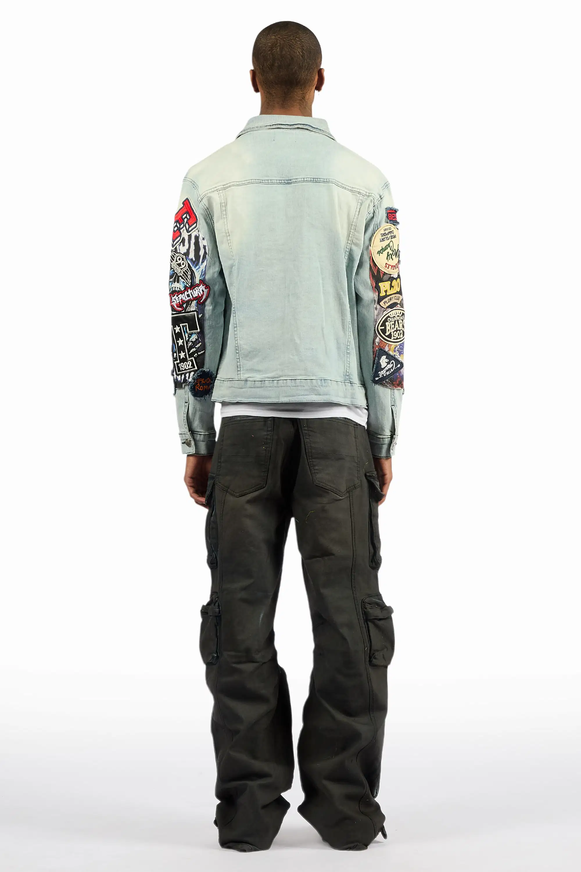 Mahesh Dark Blue Oil Wash Baggy Cargo Jean - Image 5