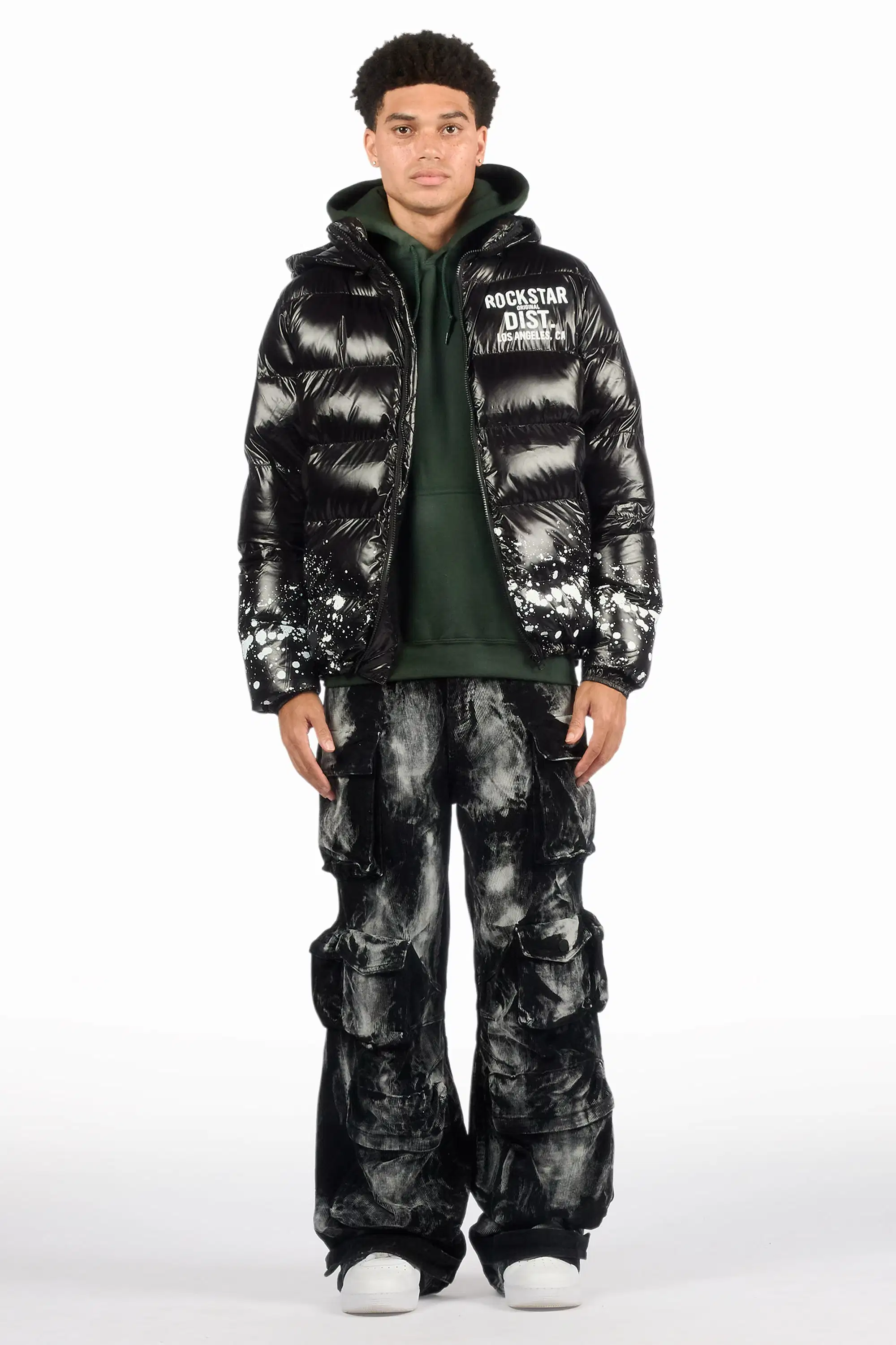 Mahesh Black Baggy Cargo Corduroy Pant - Image 3