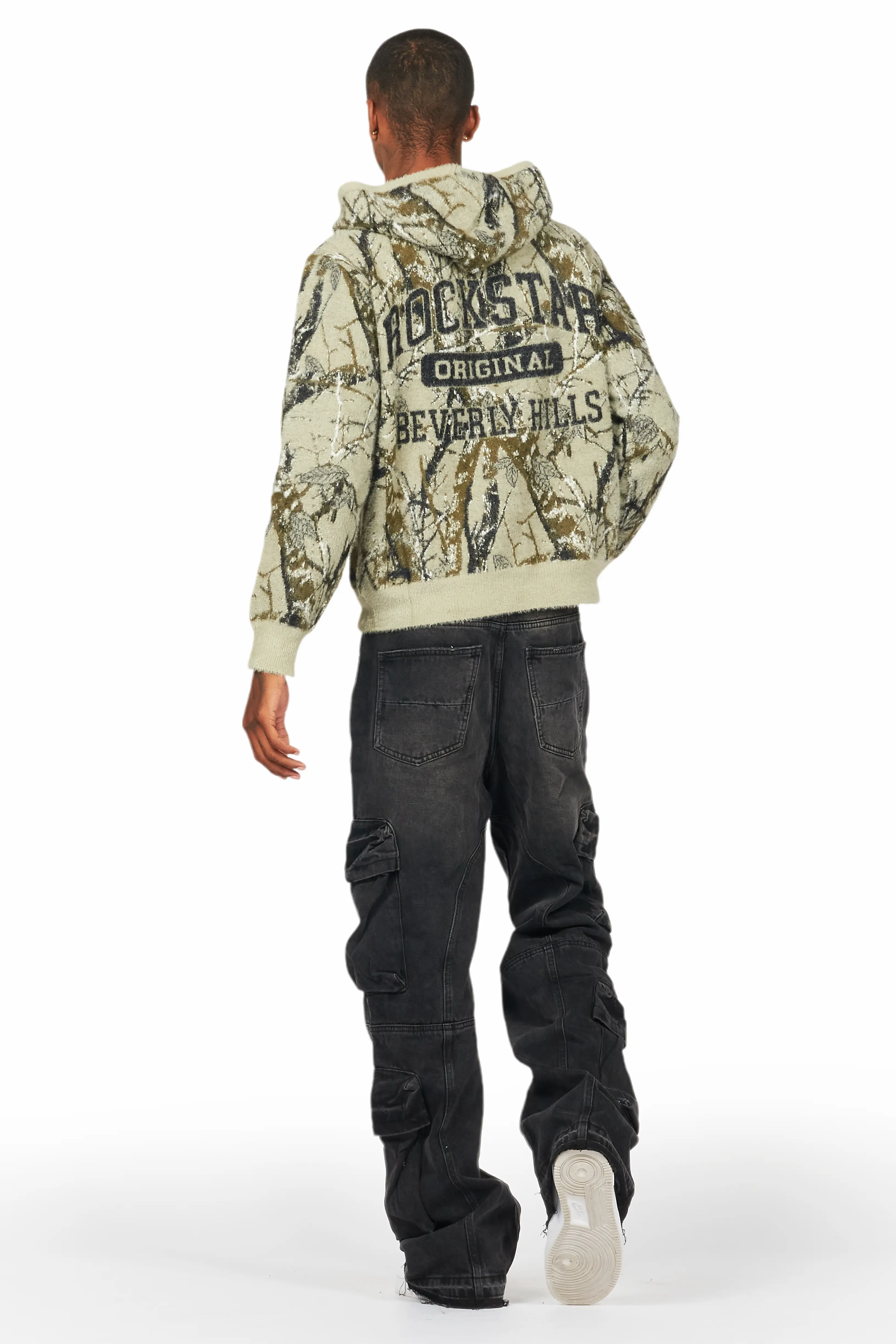 Gregor Black Baggy Fit Cargo Jean - Image 5