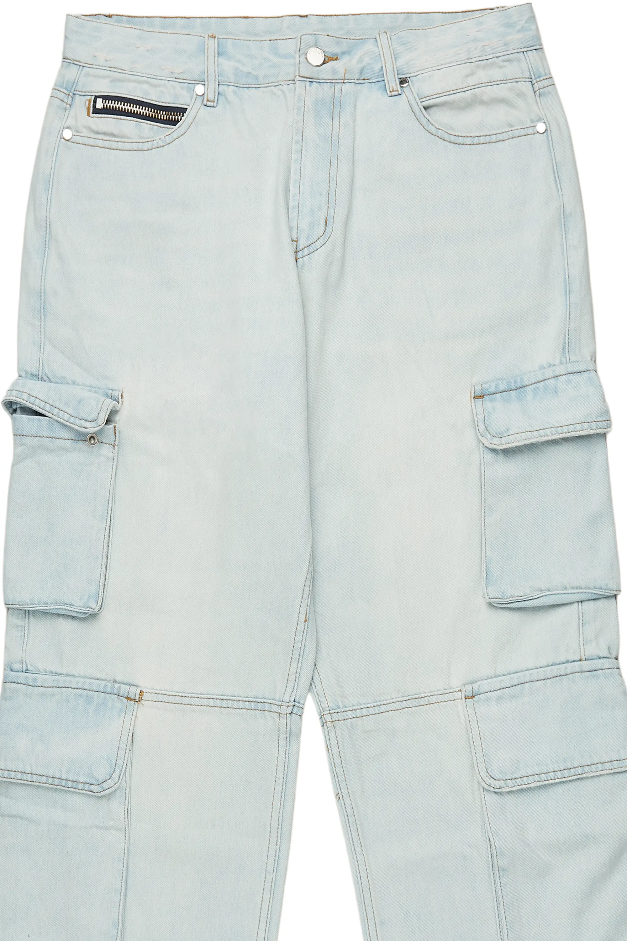 Gregor Blue Baggy Fit Cargo Jean - Image 8