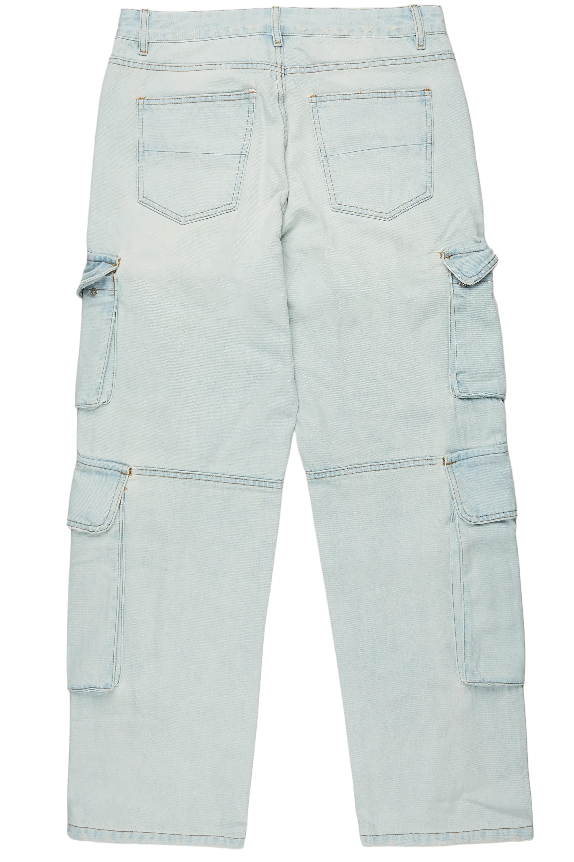Gregor Blue Baggy Fit Cargo Jean - Image 9