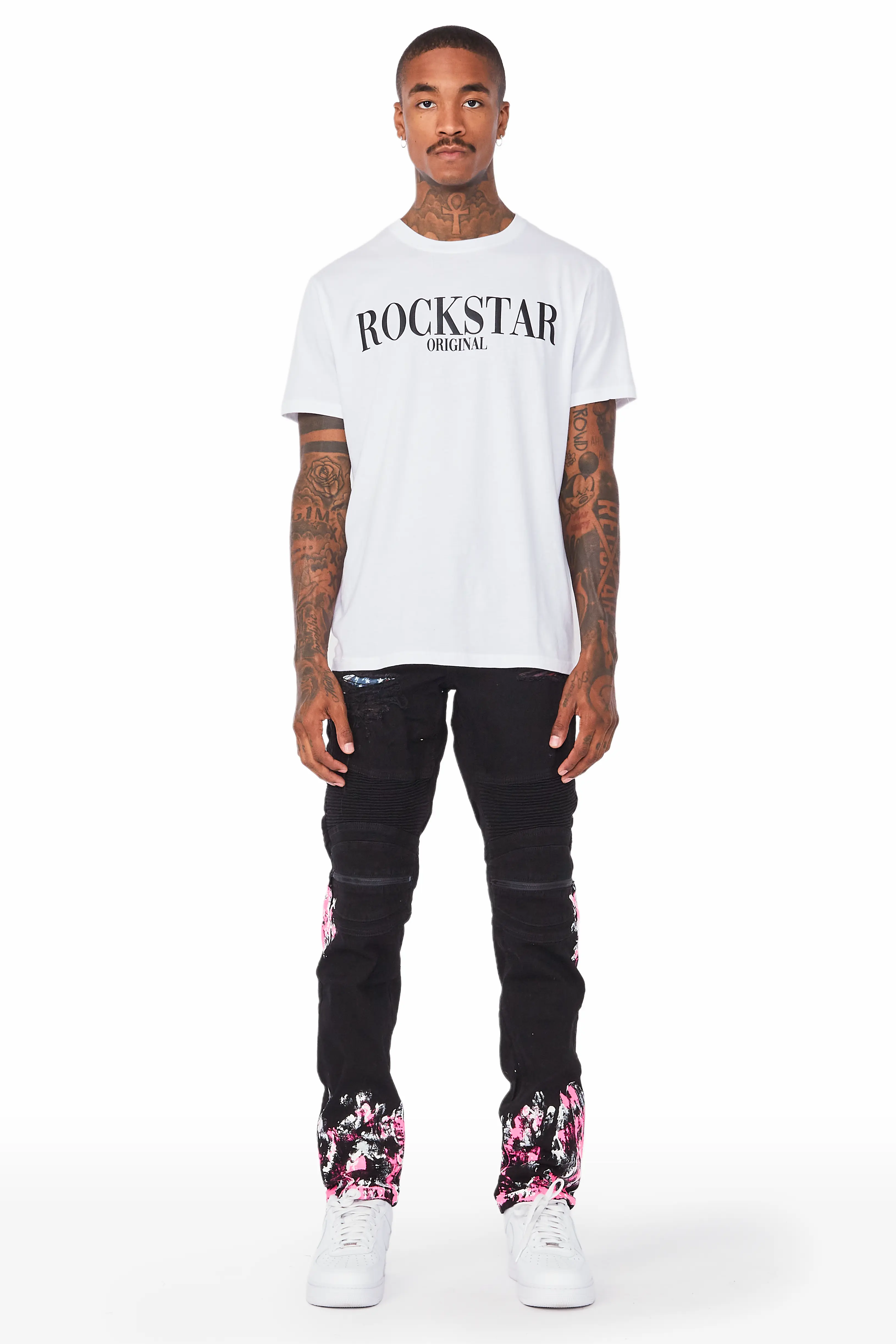 Kodak Black/Pink Painter Biker Jean - Image 2