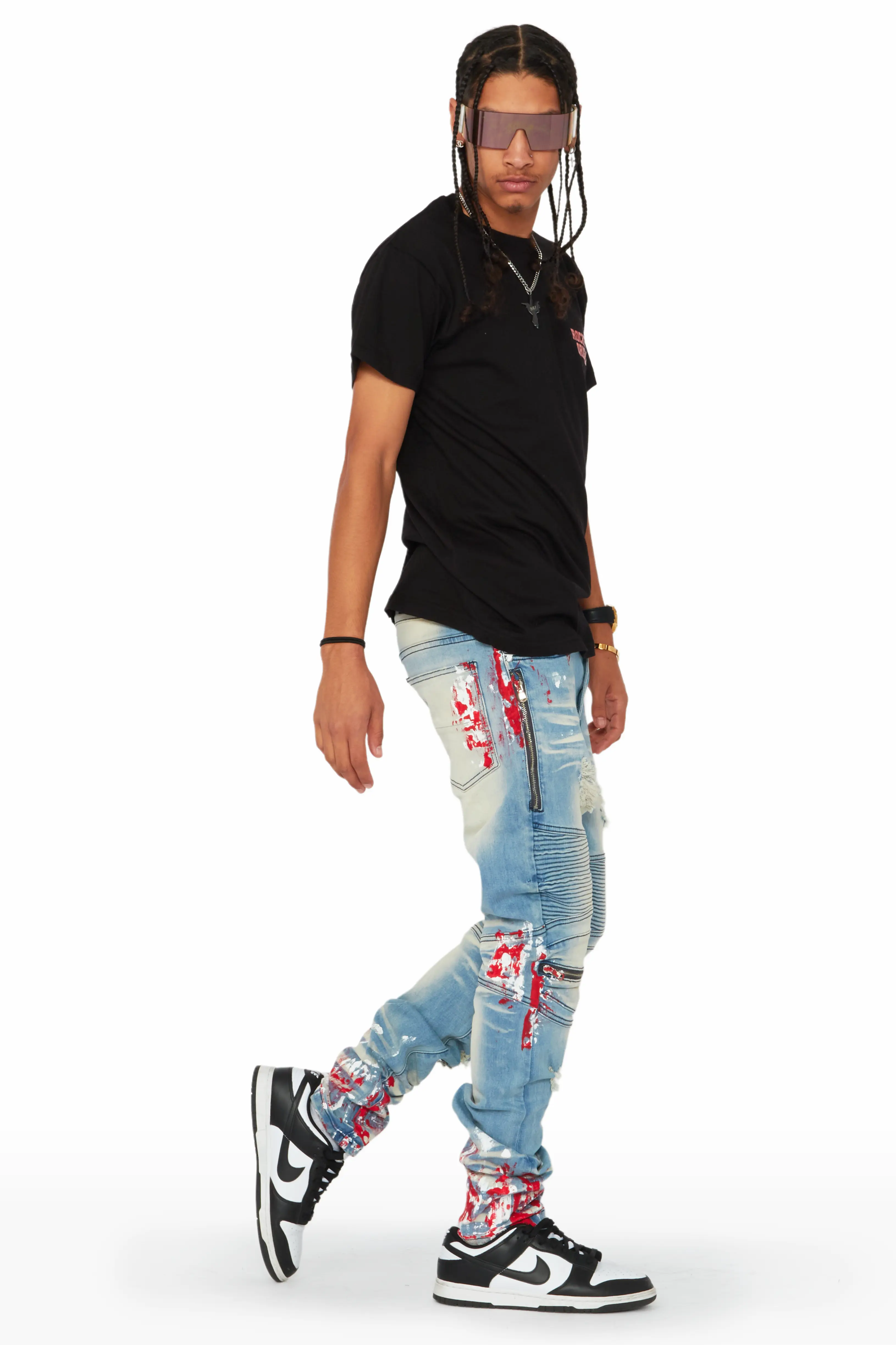 Kodak Blue/Red Painter Biker Jean - Image 3