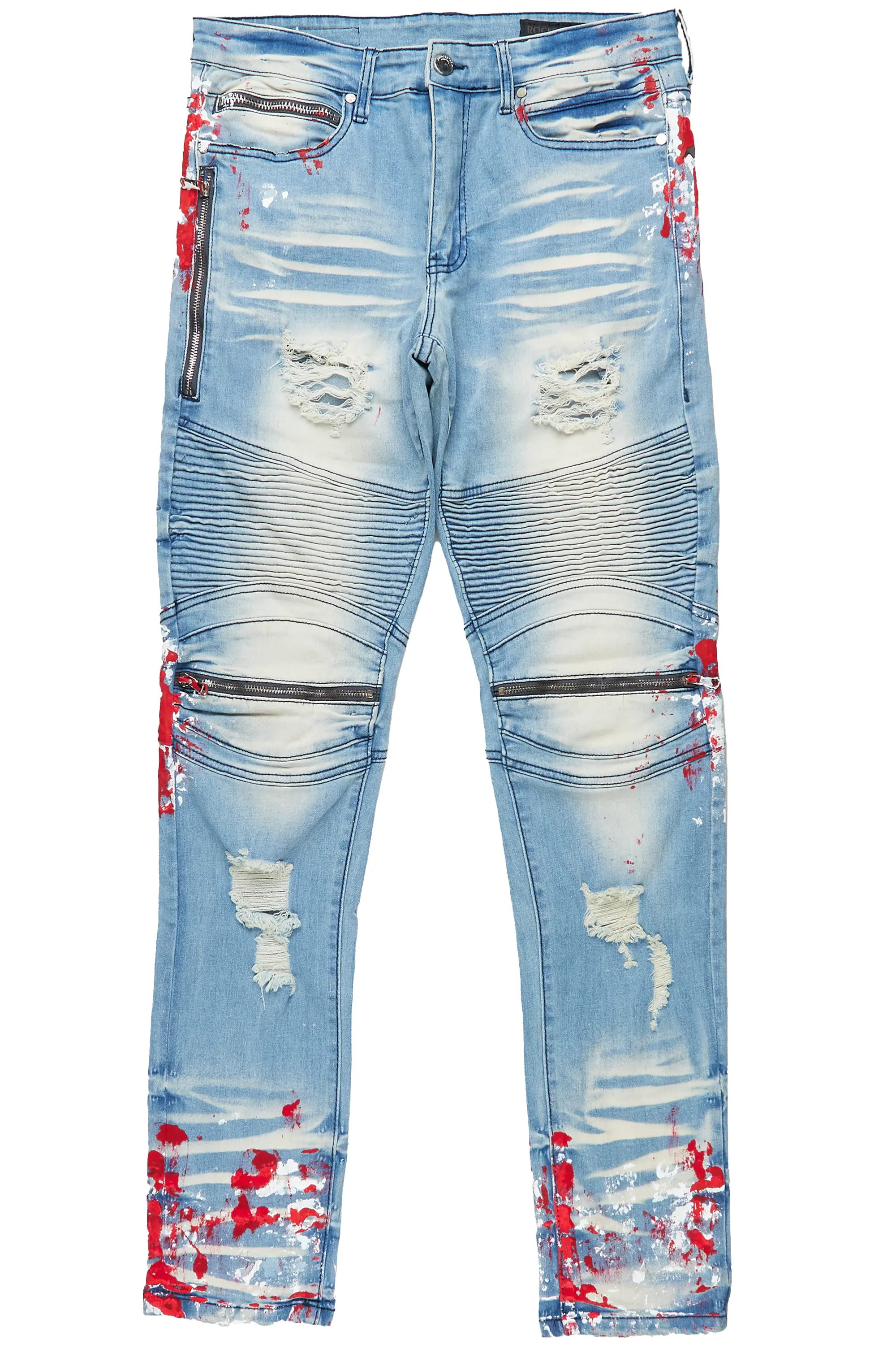Kodak Blue/Red Painter Biker Jean - Image 7