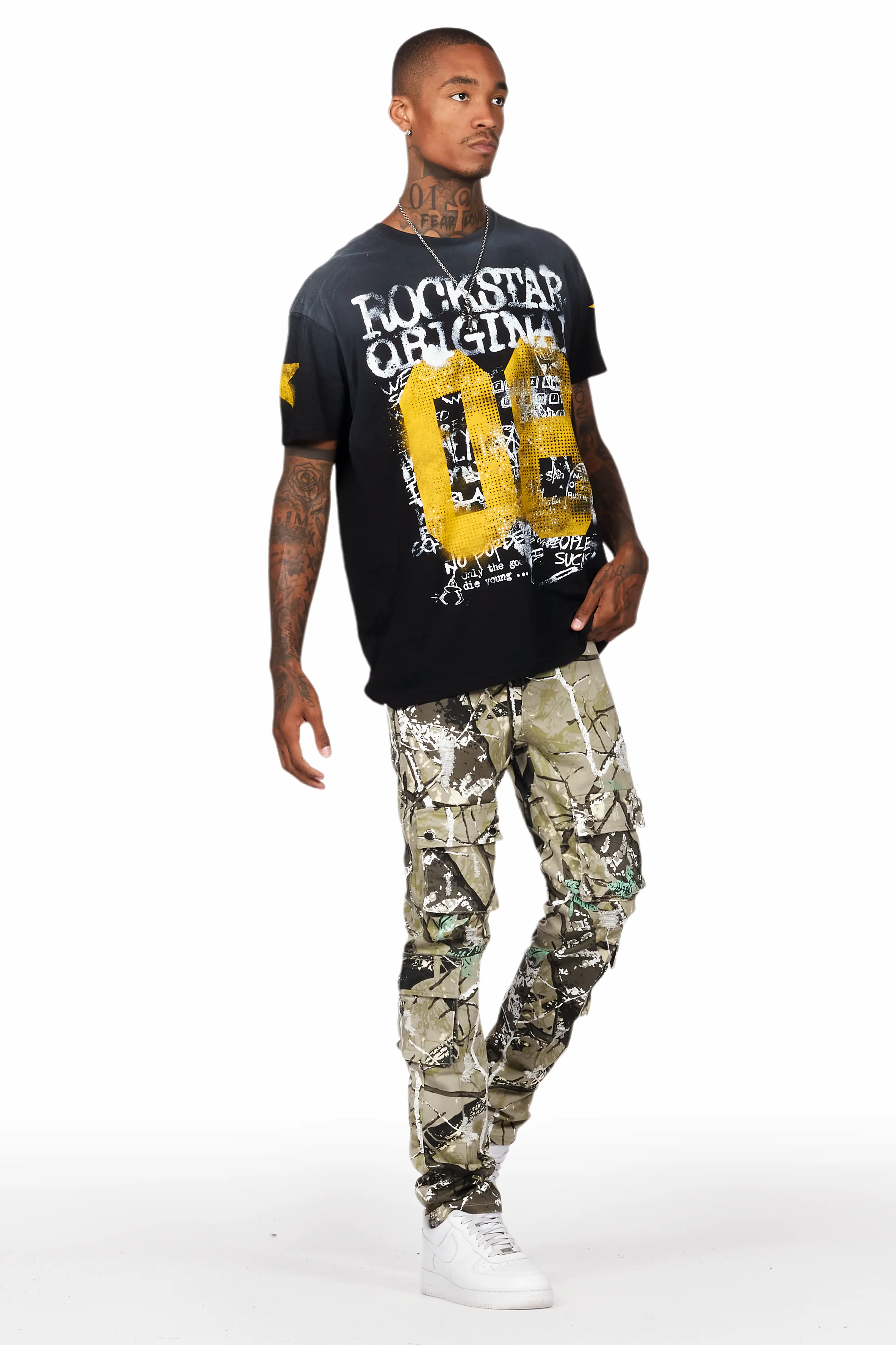 Adril Tree Camo Skinny Fit Cargo Jean - Image 7