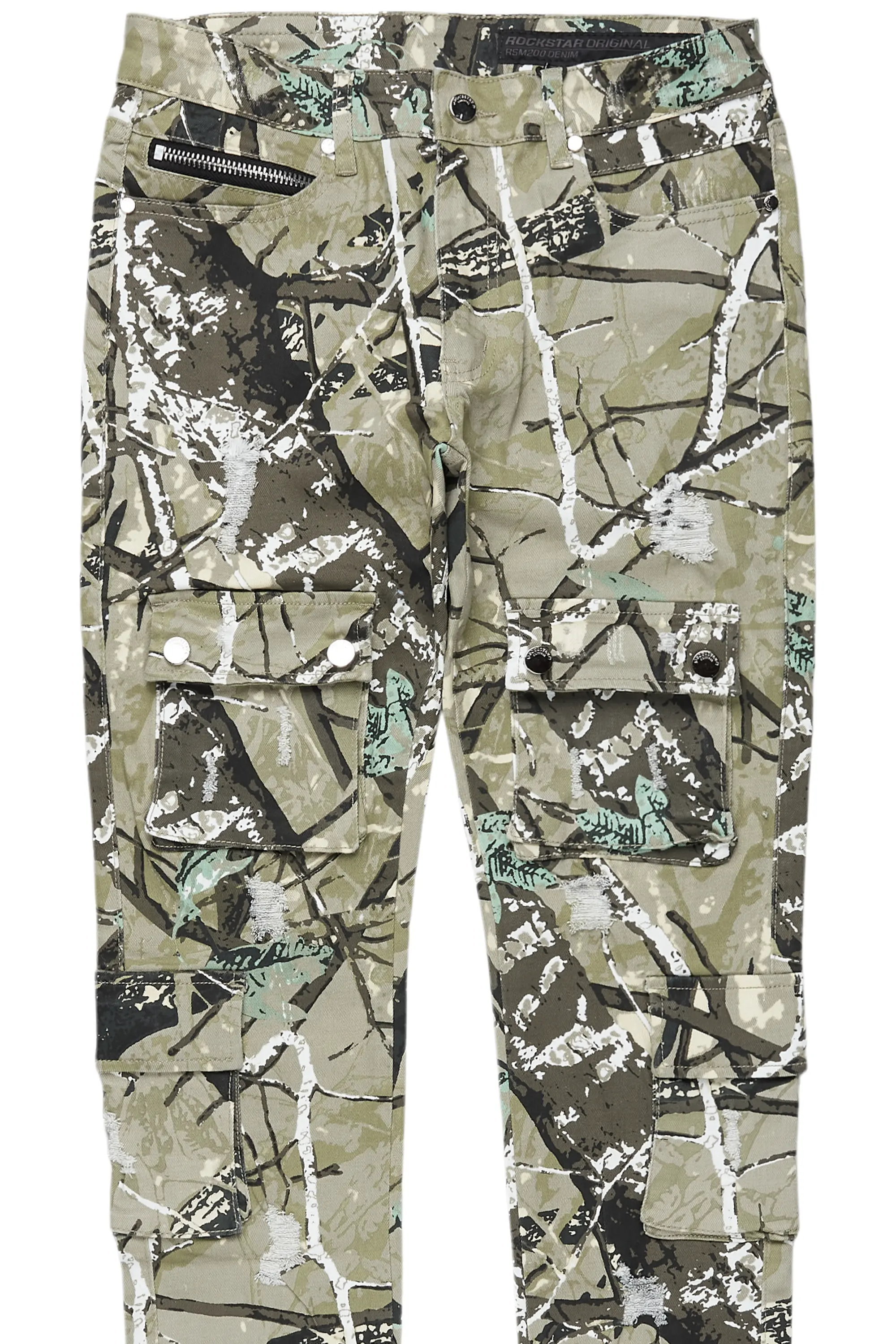 Adril Tree Camo Skinny Fit Cargo Jean - Image 8