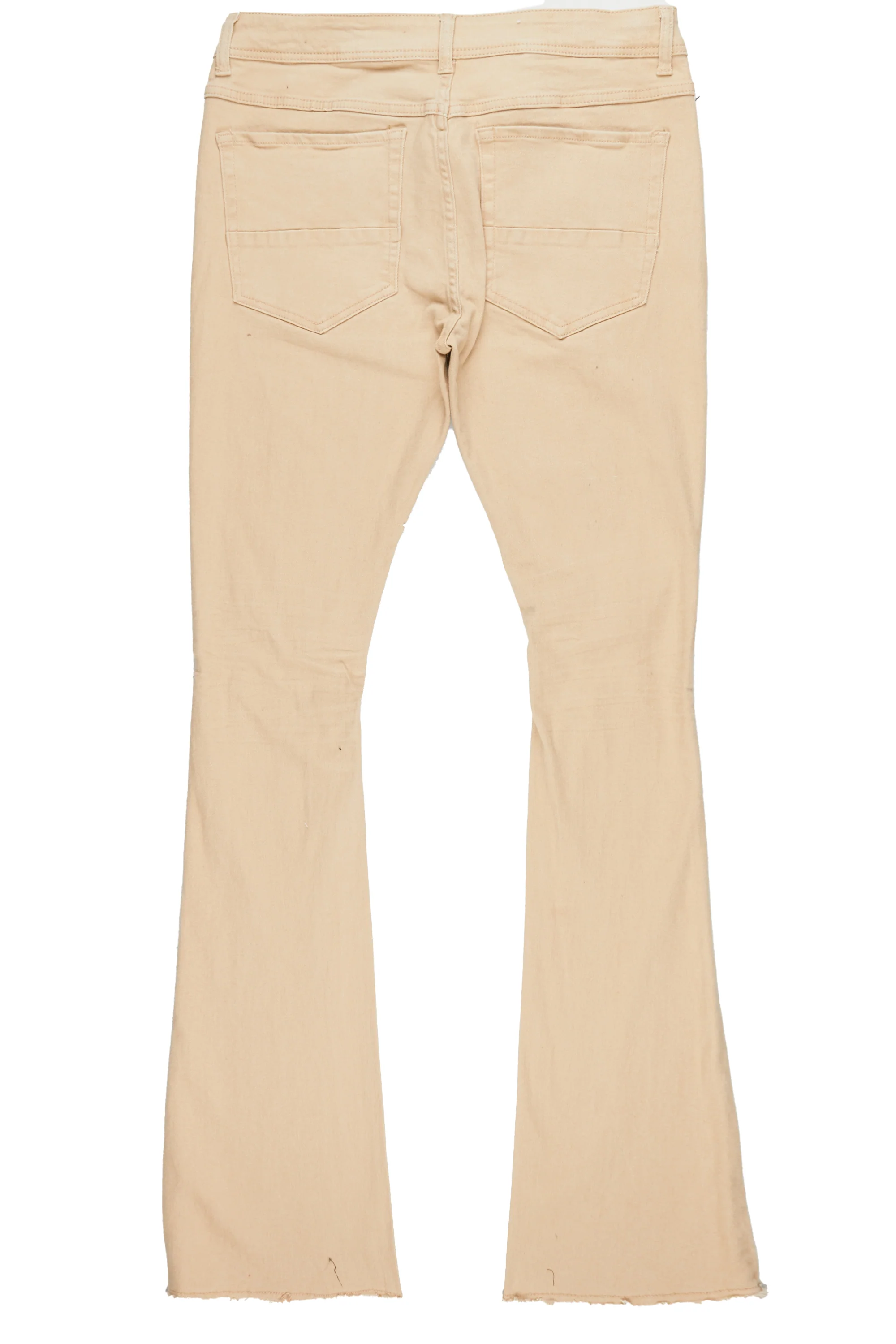 Rebel Khaki Stacked Flare Jean - Image 8