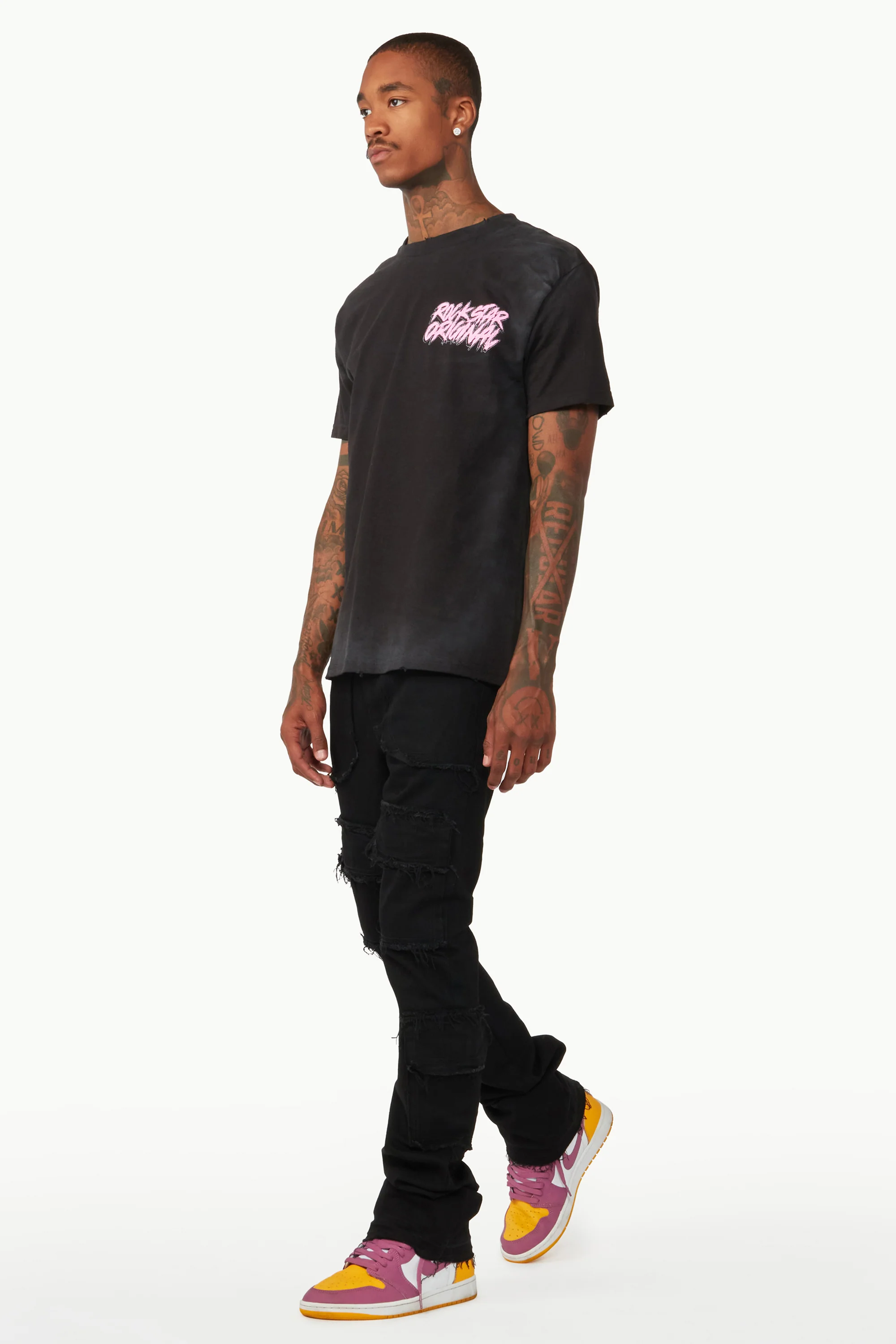 Tyrell Black Stacked Flare Cargo Jean - Image 12