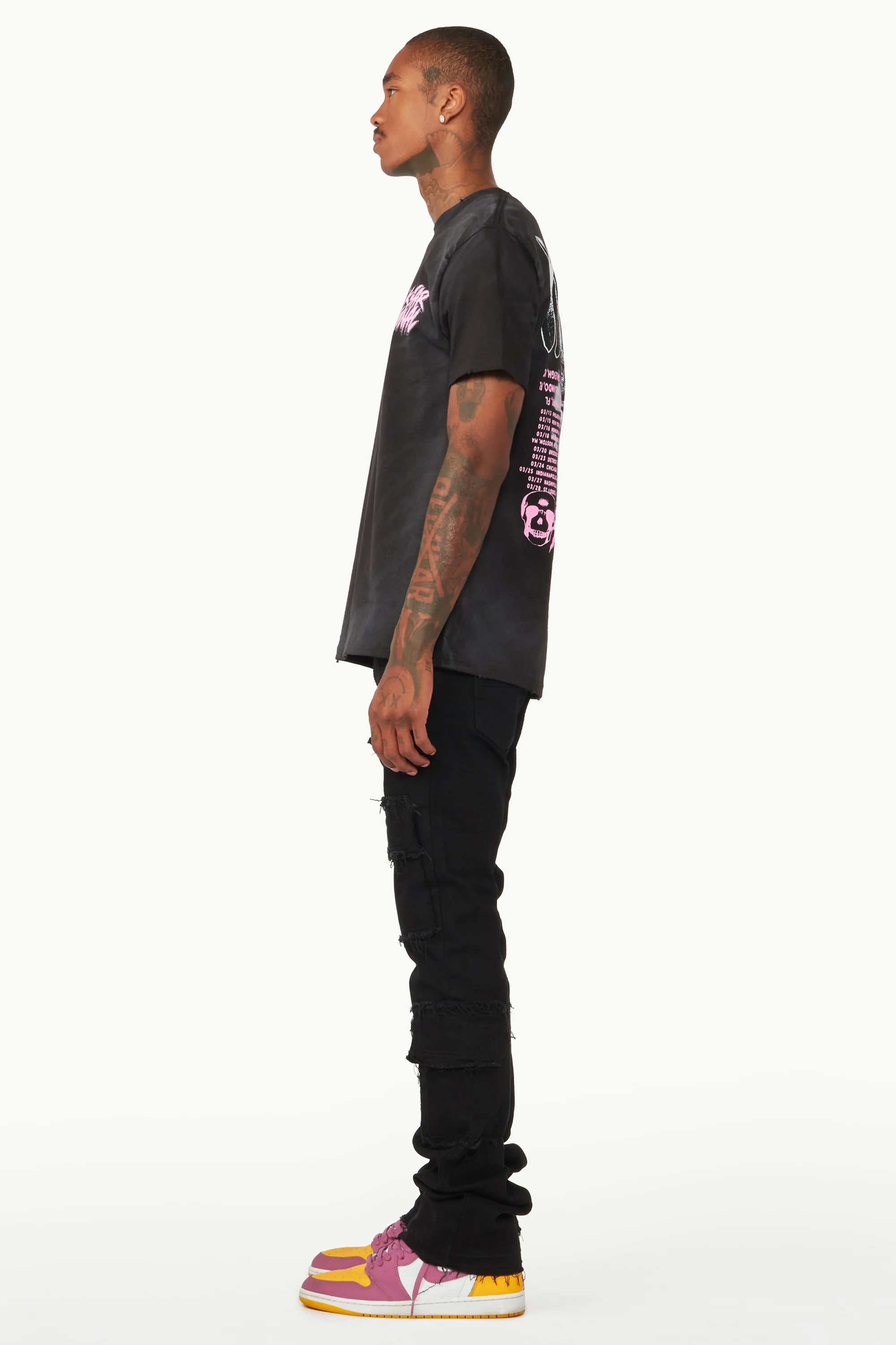 Tyrell Black Stacked Flare Cargo Jean - Image 7