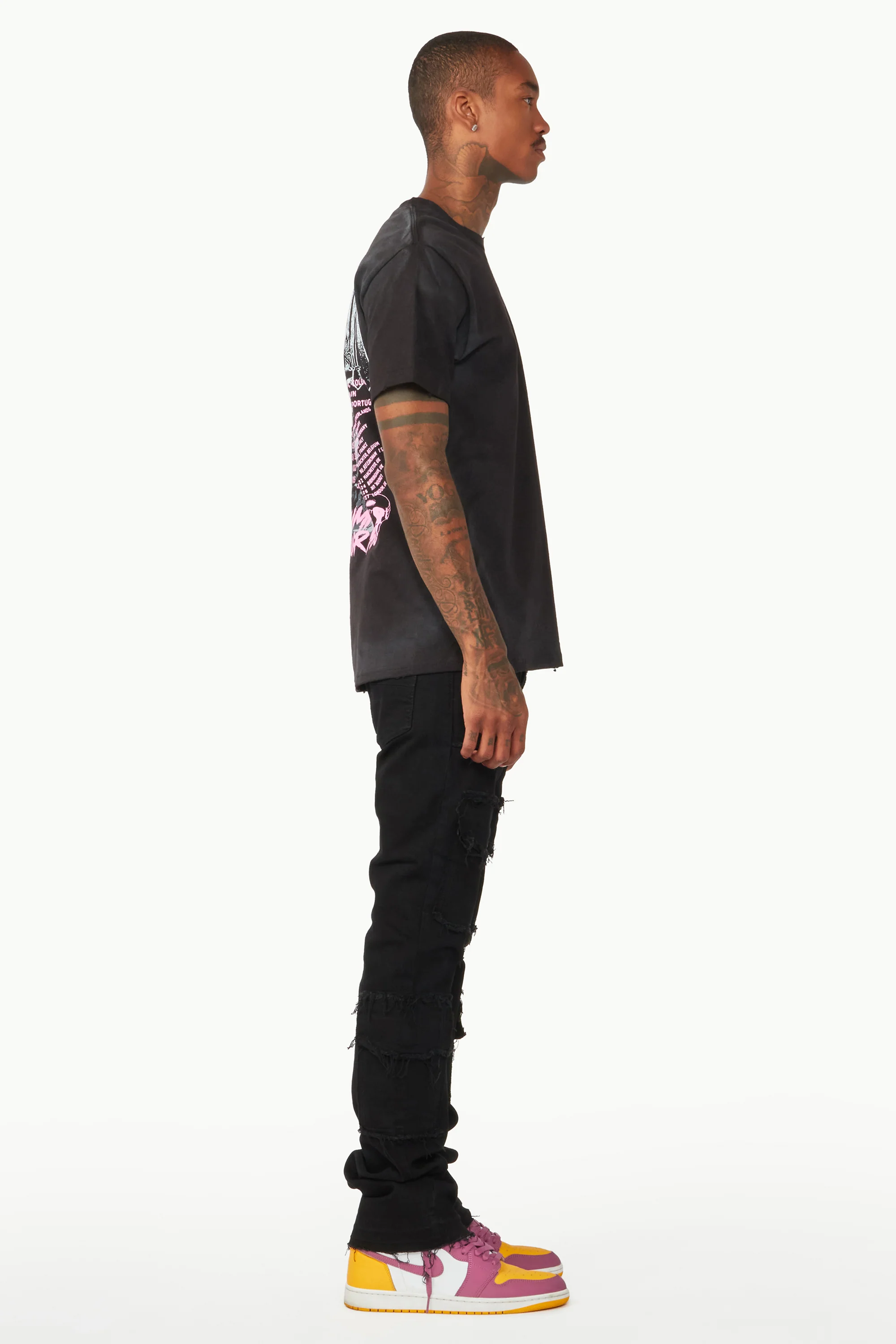 Tyrell Black Stacked Flare Cargo Jean - Image 8