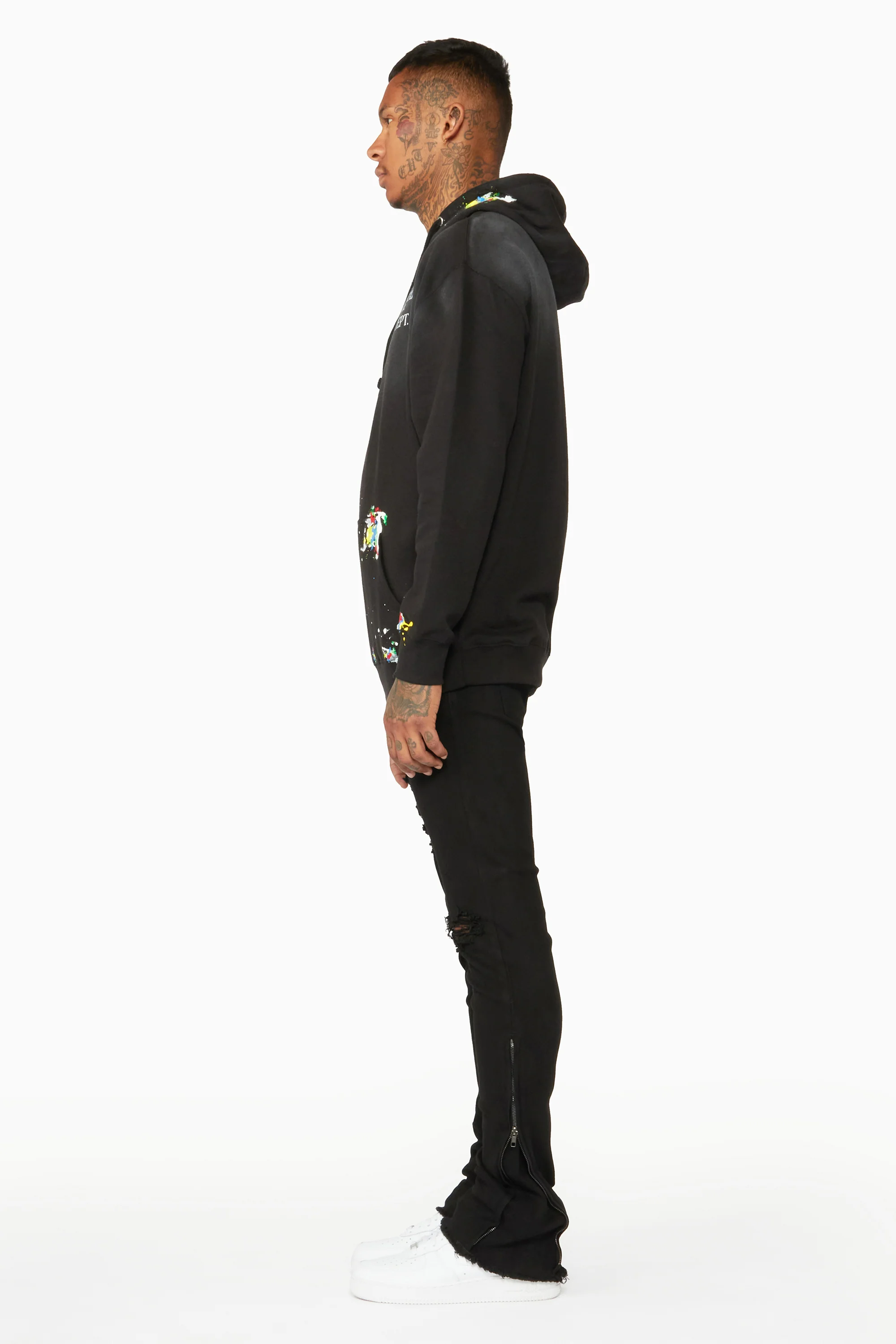 Ferg Black Stacked Flare Jean - Image 6