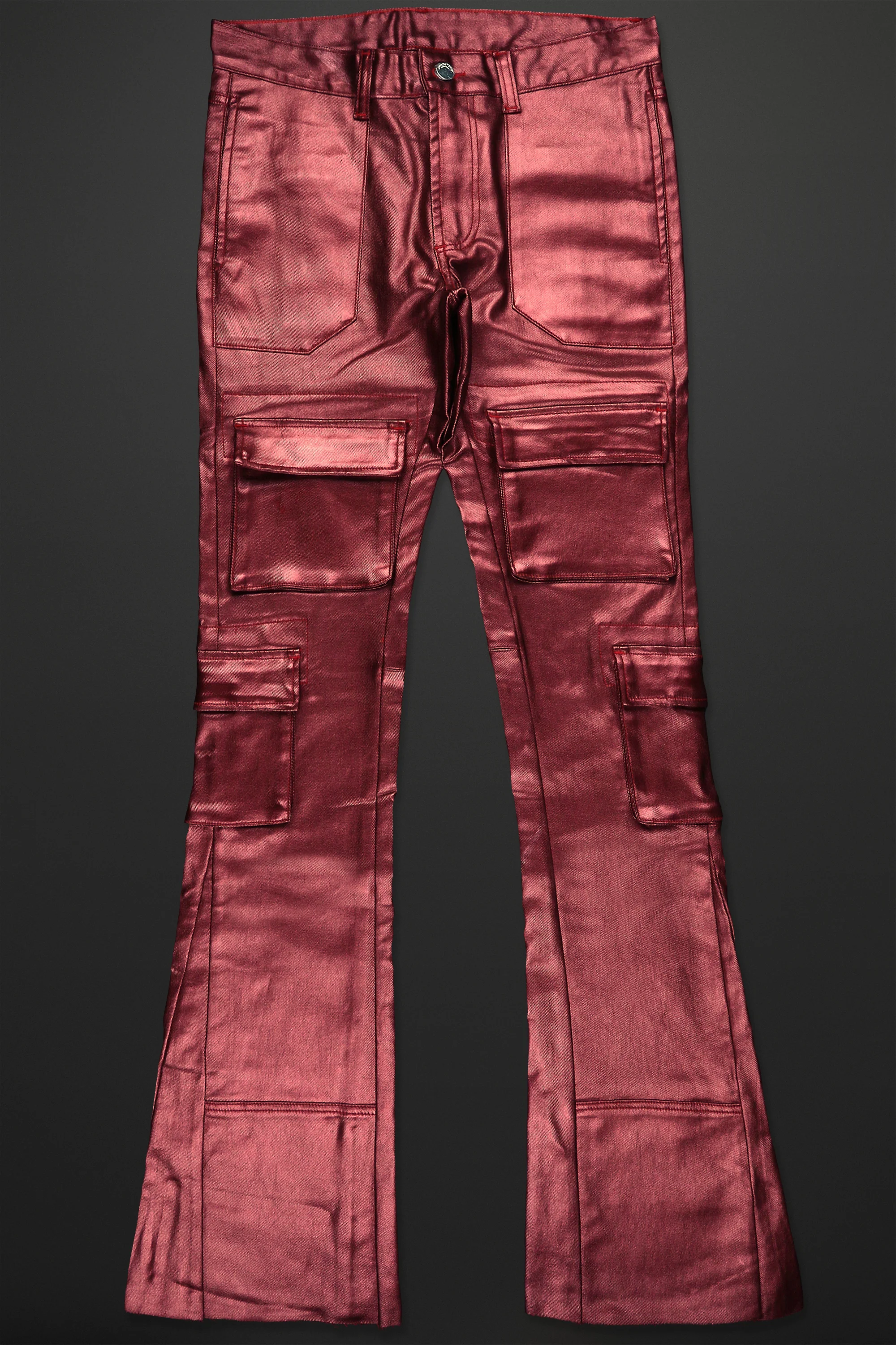 Rancid Burgundy Coated Flare Jean - Image 3
