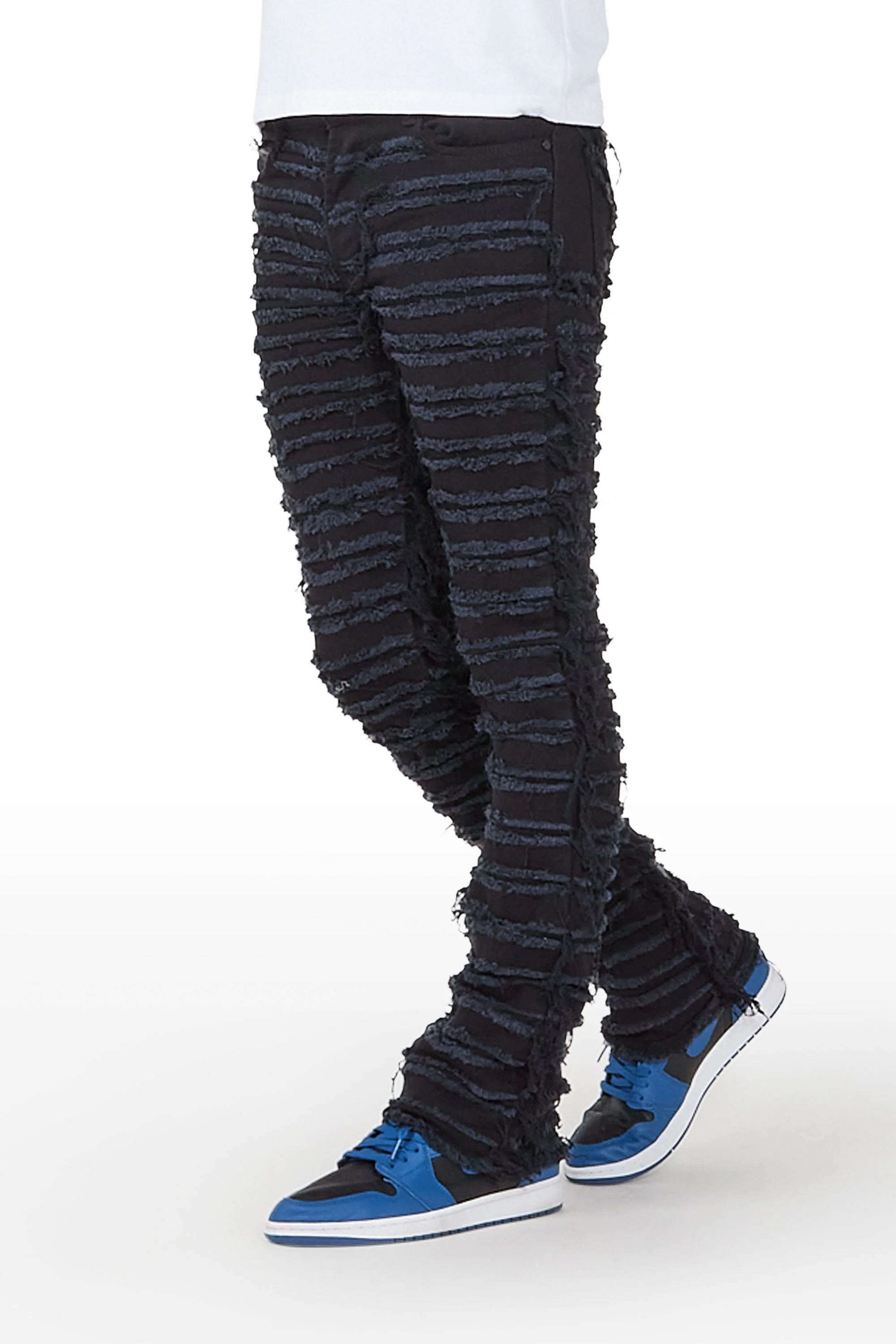 Kunno Black Stacked Flare Jean - Image 2