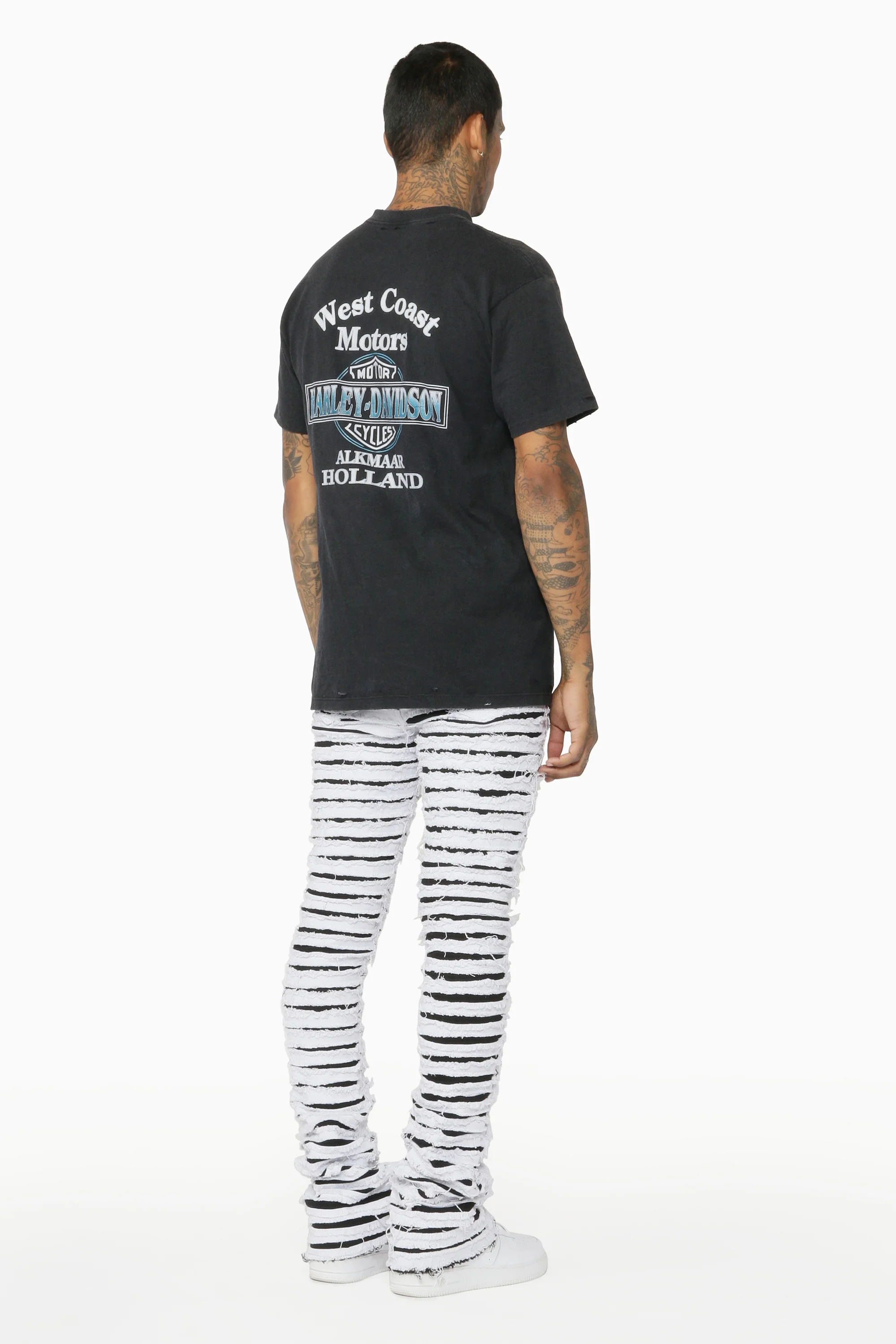Kunno White Stacked Flare Jean - Image 9