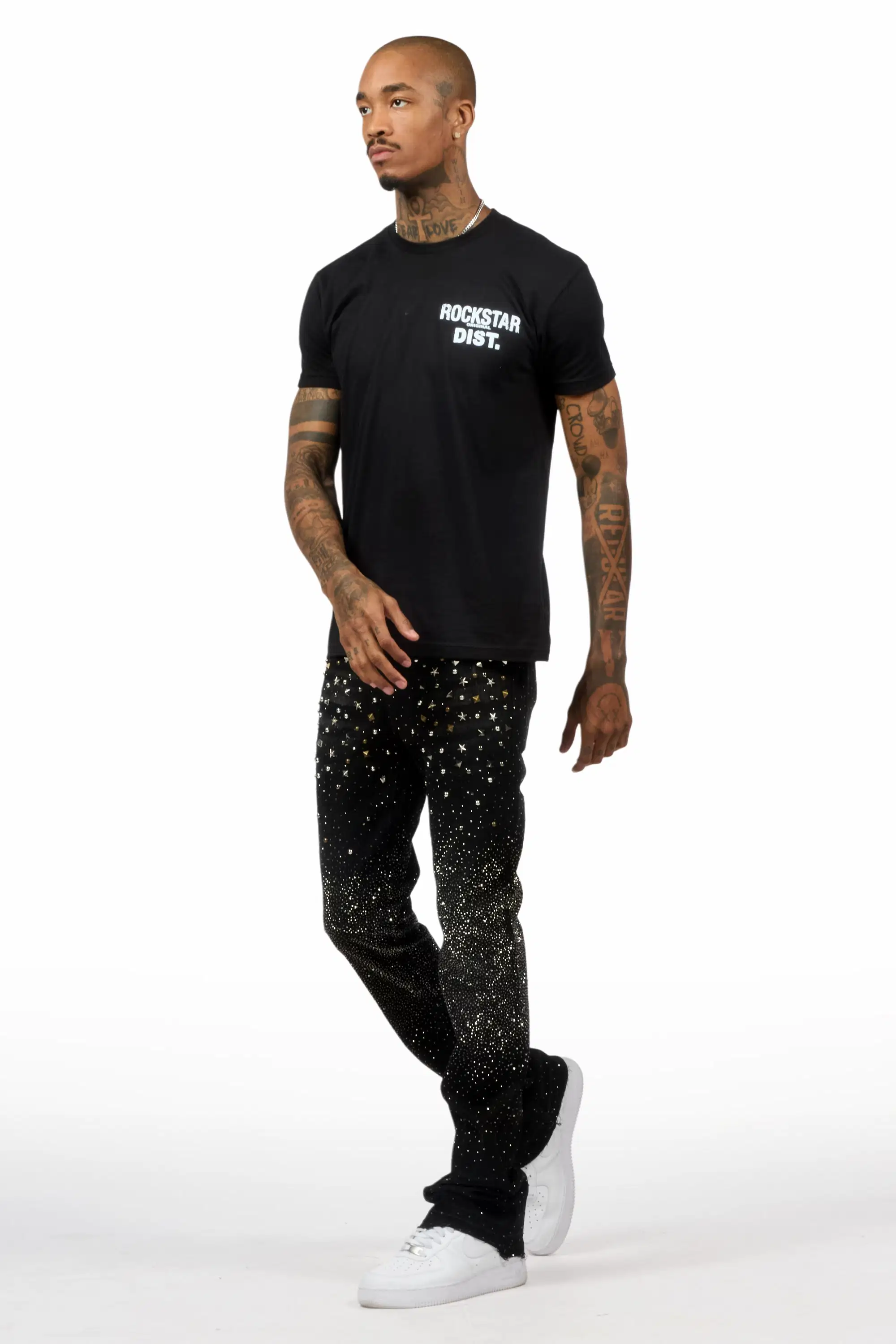 Onyx Dark Grey Stacked Flare Jean - Image 6