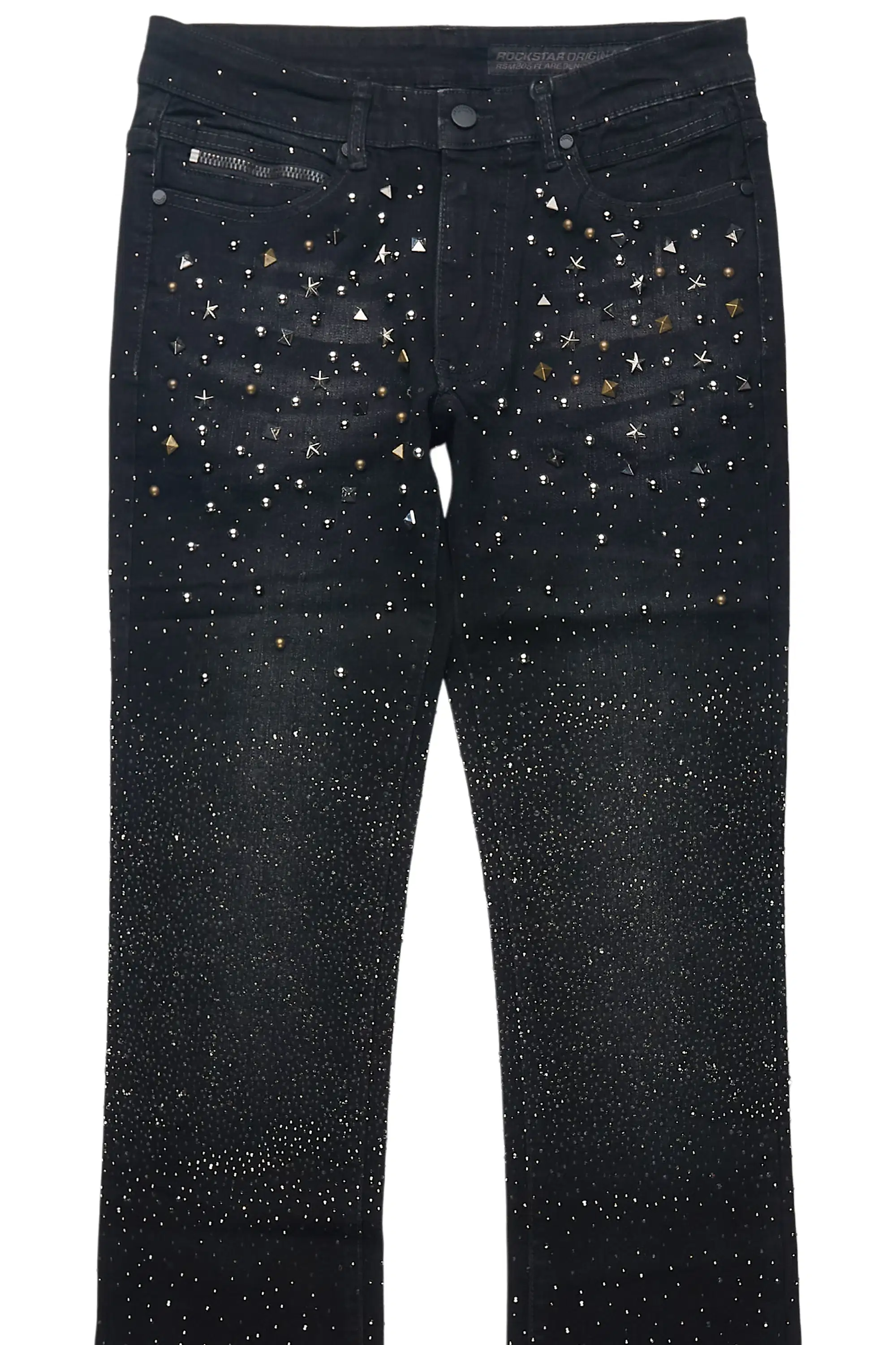 Onyx Dark Grey Stacked Flare Jean - Image 7