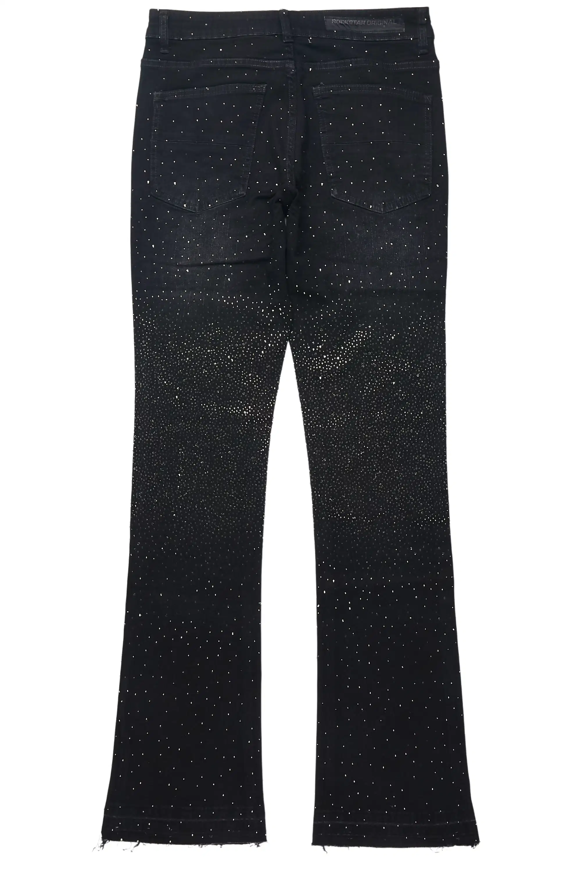 Onyx Dark Grey Stacked Flare Jean - Image 8