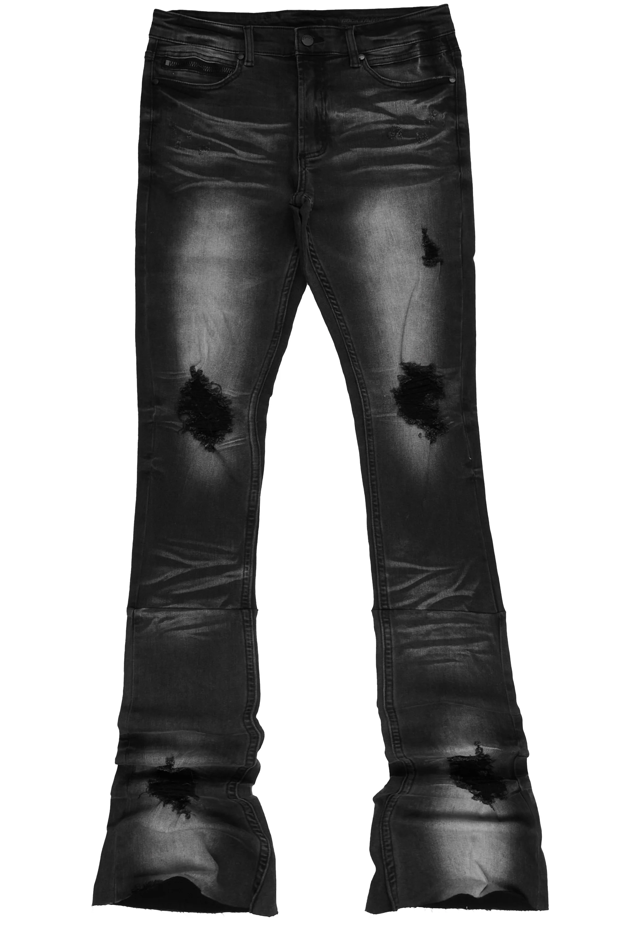 Josiah Grey Super Stacked Flare Jean - Image 3