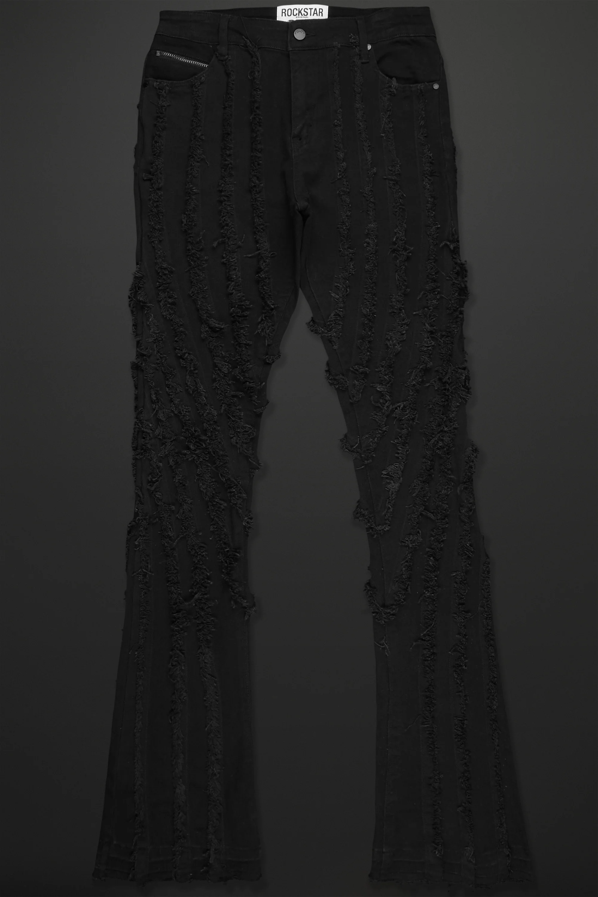 Lazer Black Stacked Flare Jean - Image 3