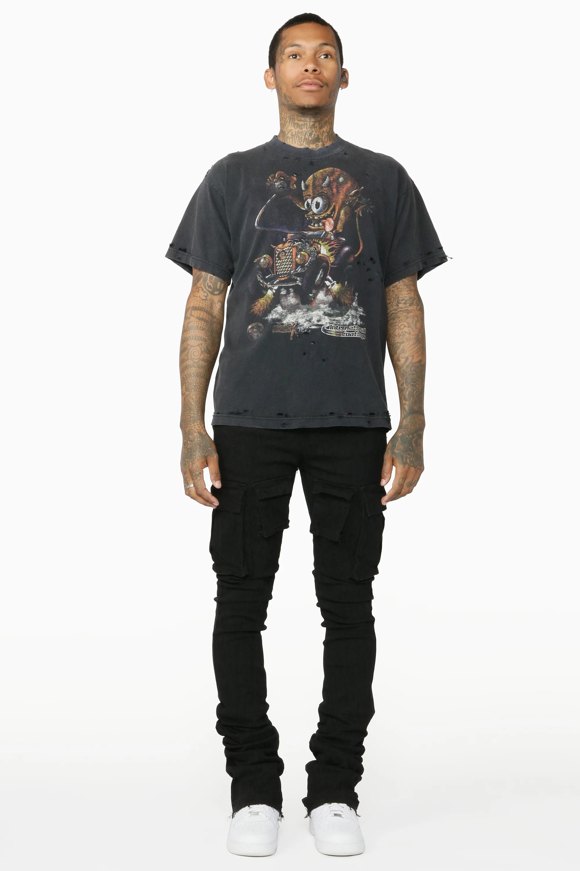 Nemy Black Super Stacked Flare Jean - Image 2