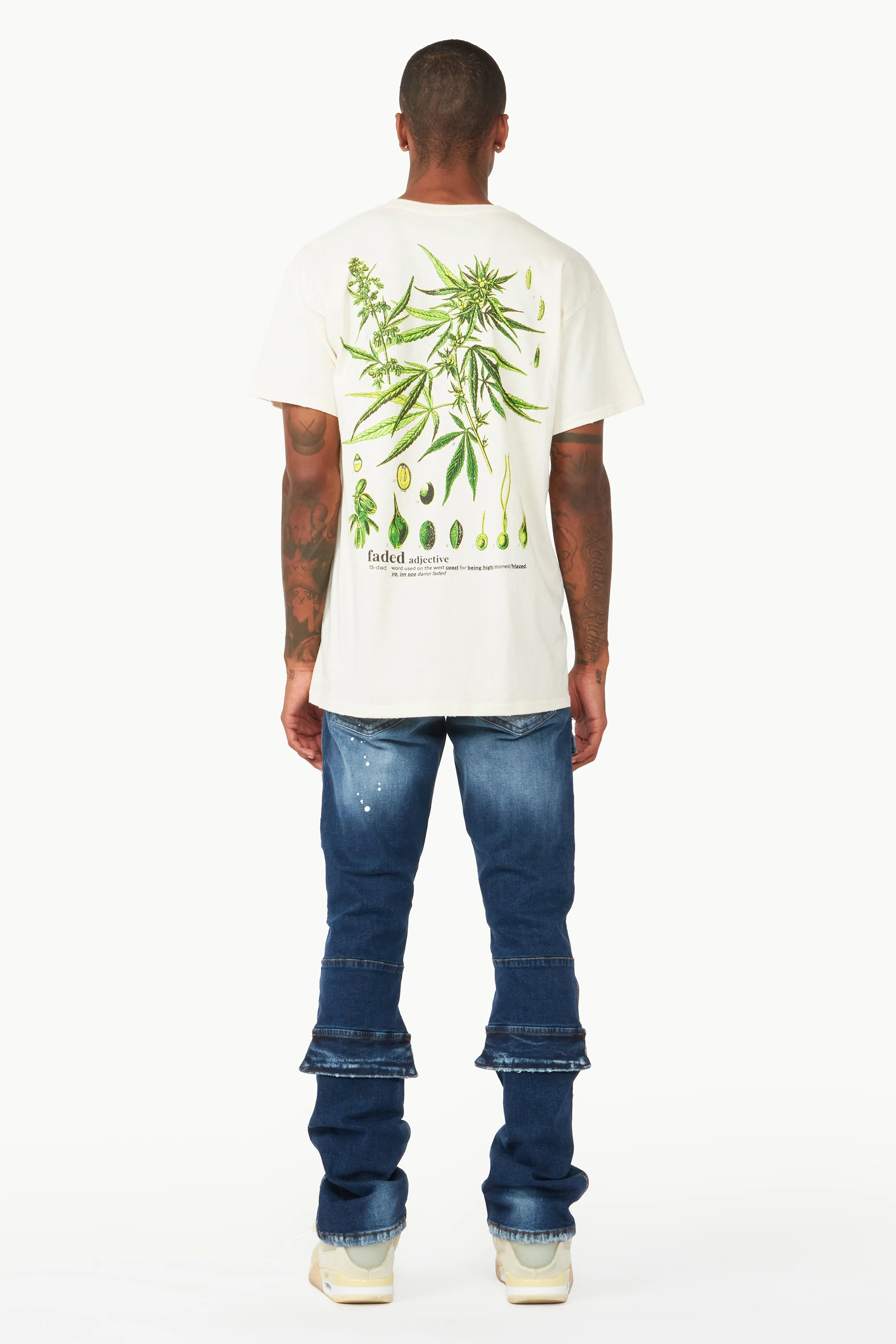 Gannon Dark Blue Stacked Flare Jean - Image 10