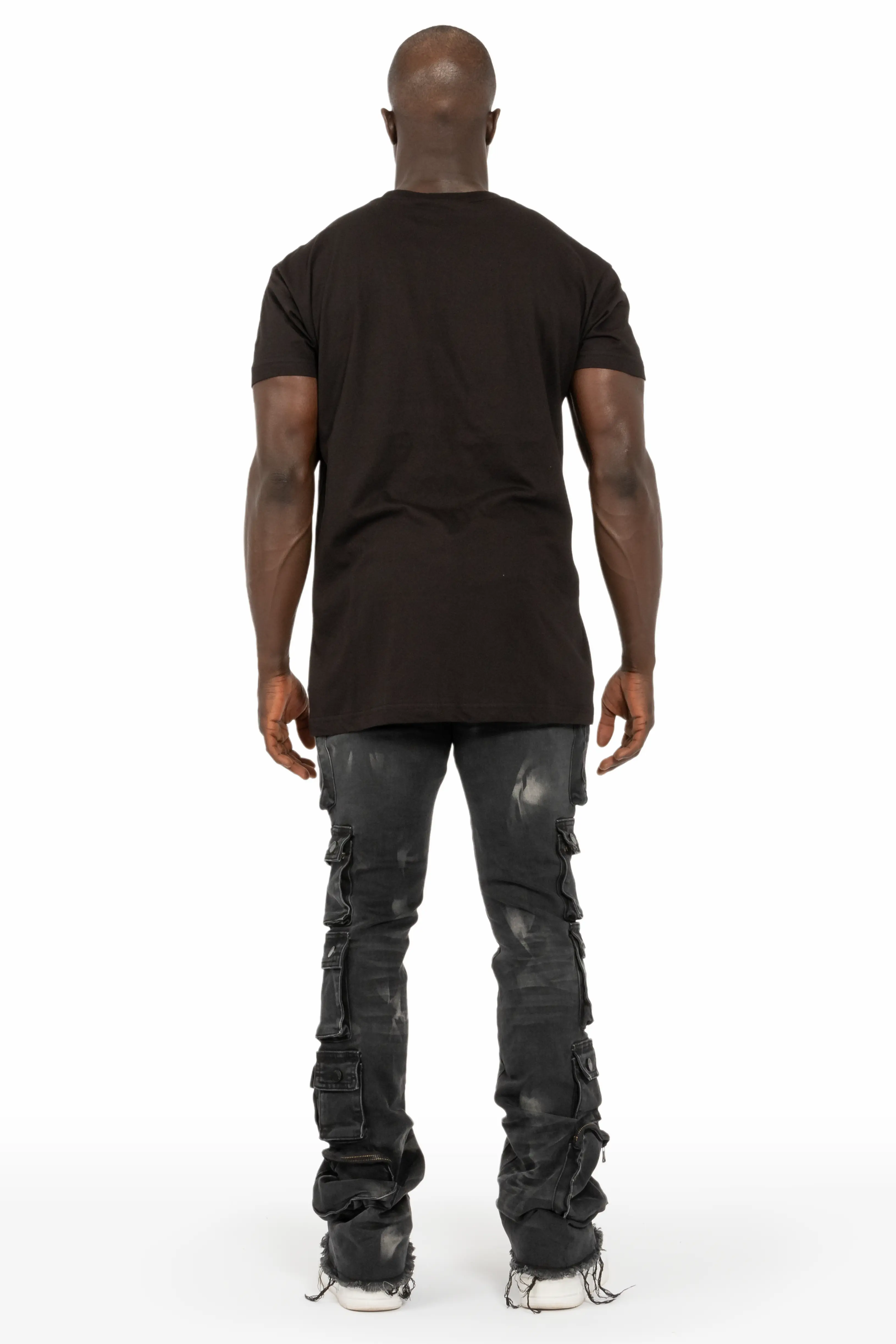 Konrad Grey Wash Cargo Stacked Flare Jean - Image 6