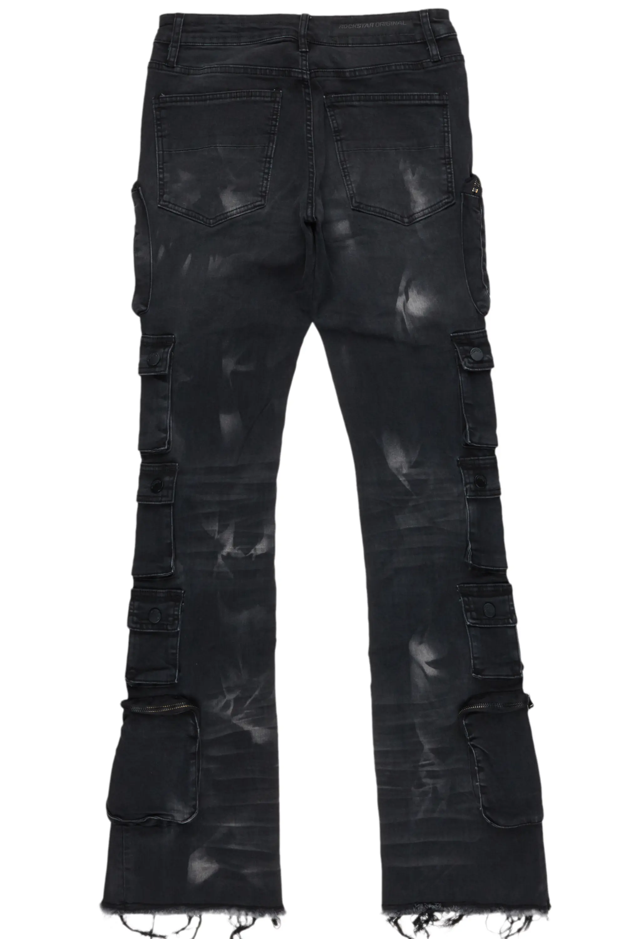 Konrad Grey Wash Cargo Stacked Flare Jean - Image 9