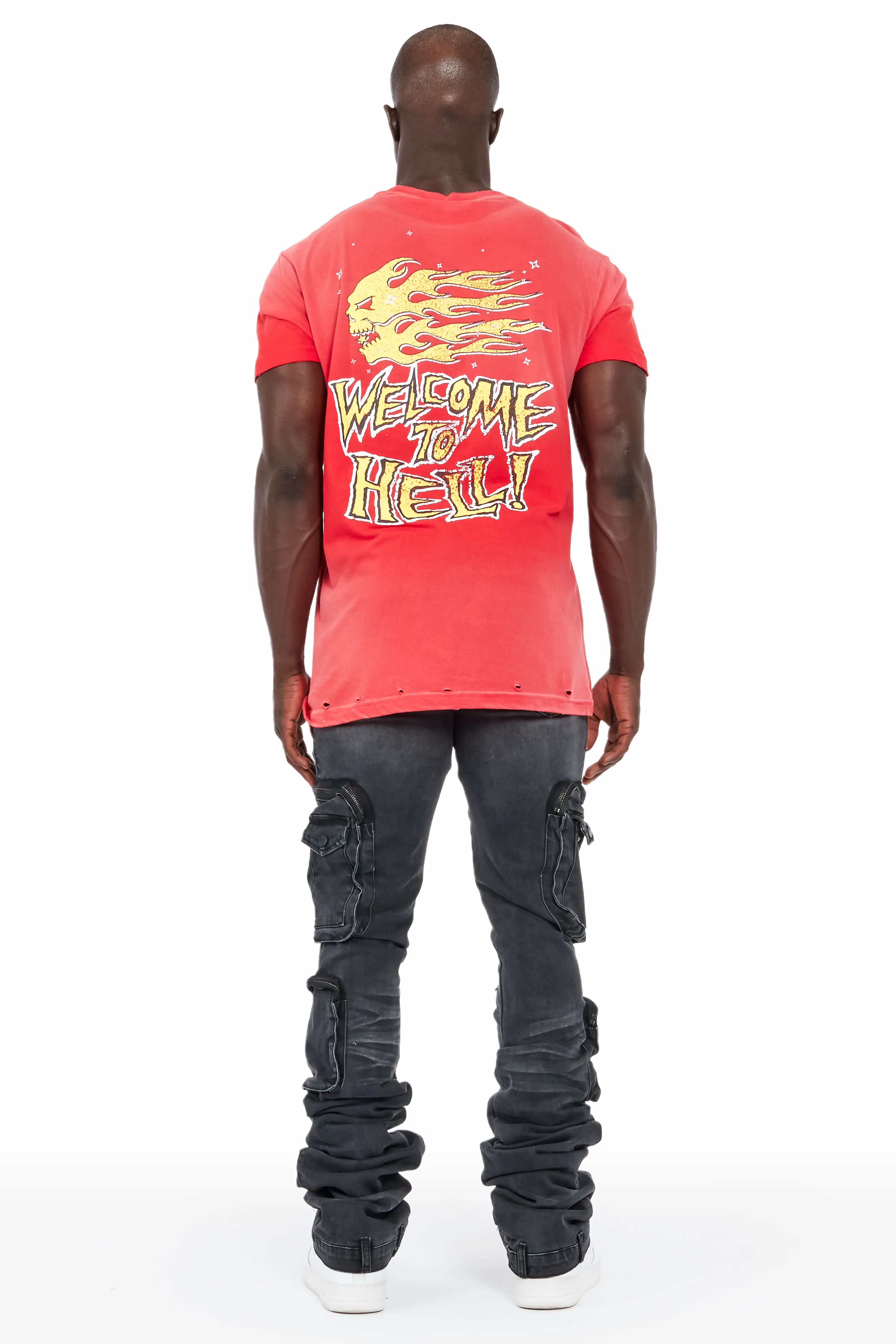 Shane Grey Wash Super Stacked Flare Jean - Image 4