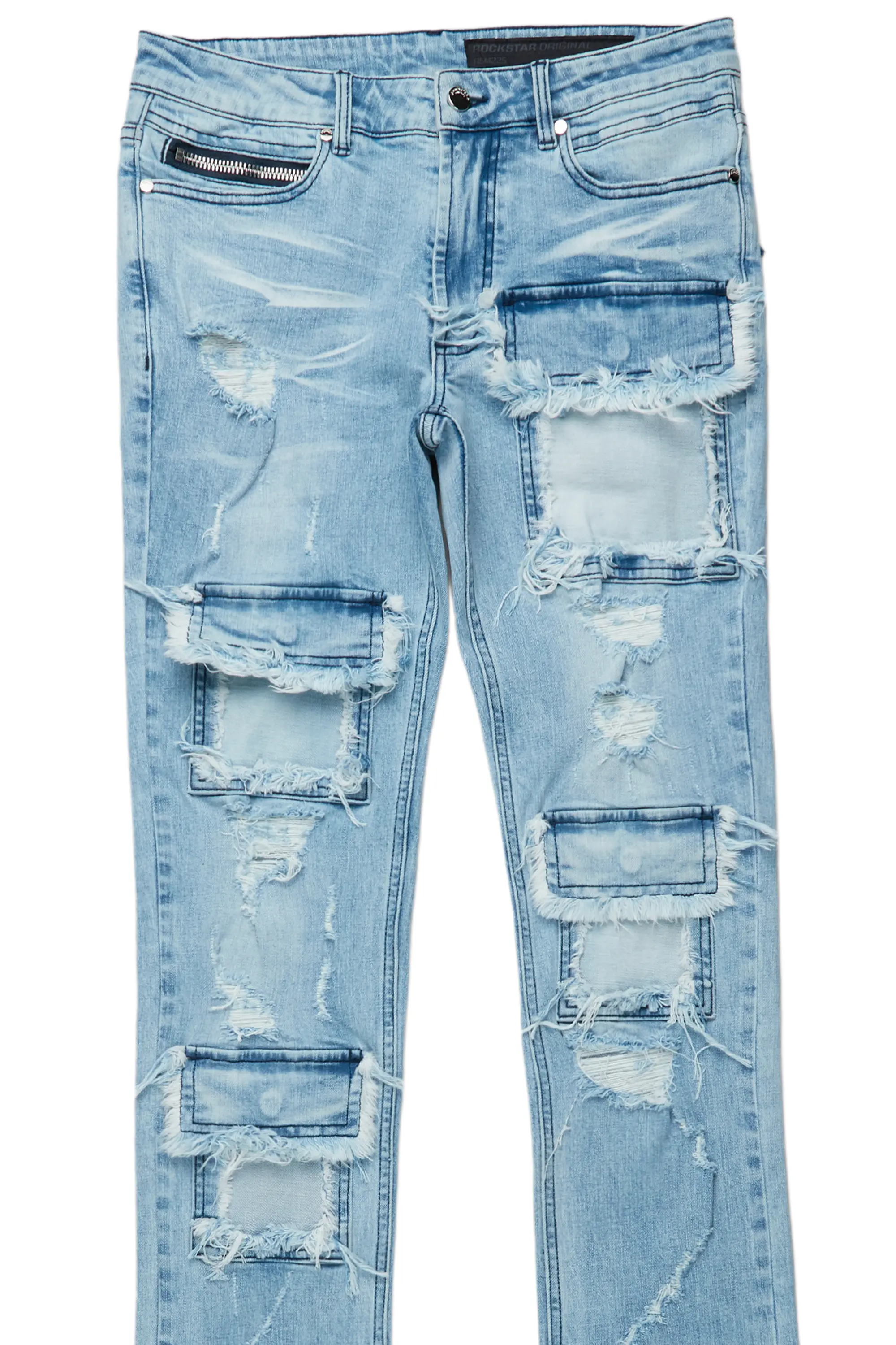 Petrus Blue Super Stacked Flare Jean - Image 7