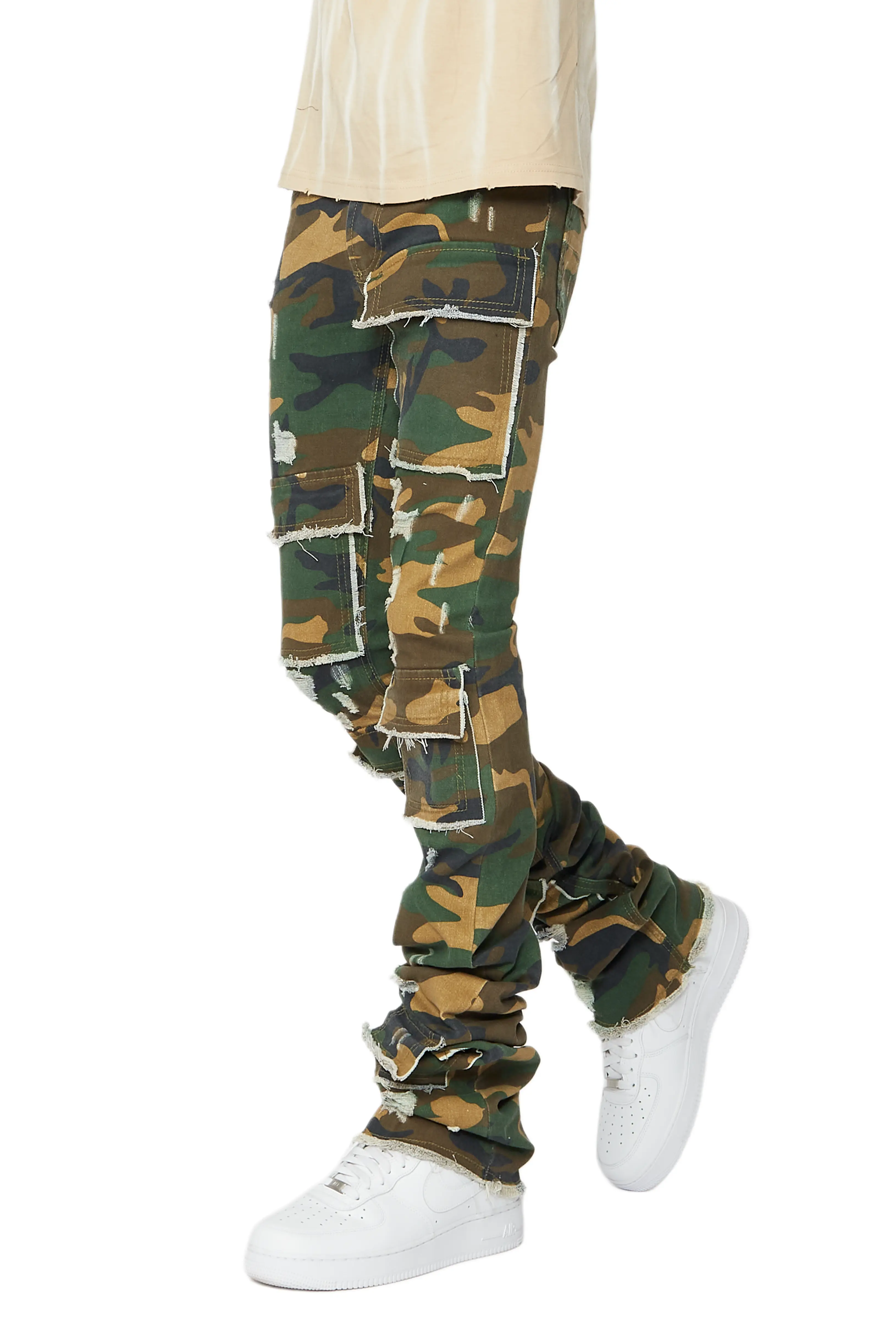 Petrus Camo Super Stacked Flare Jean - Image 10