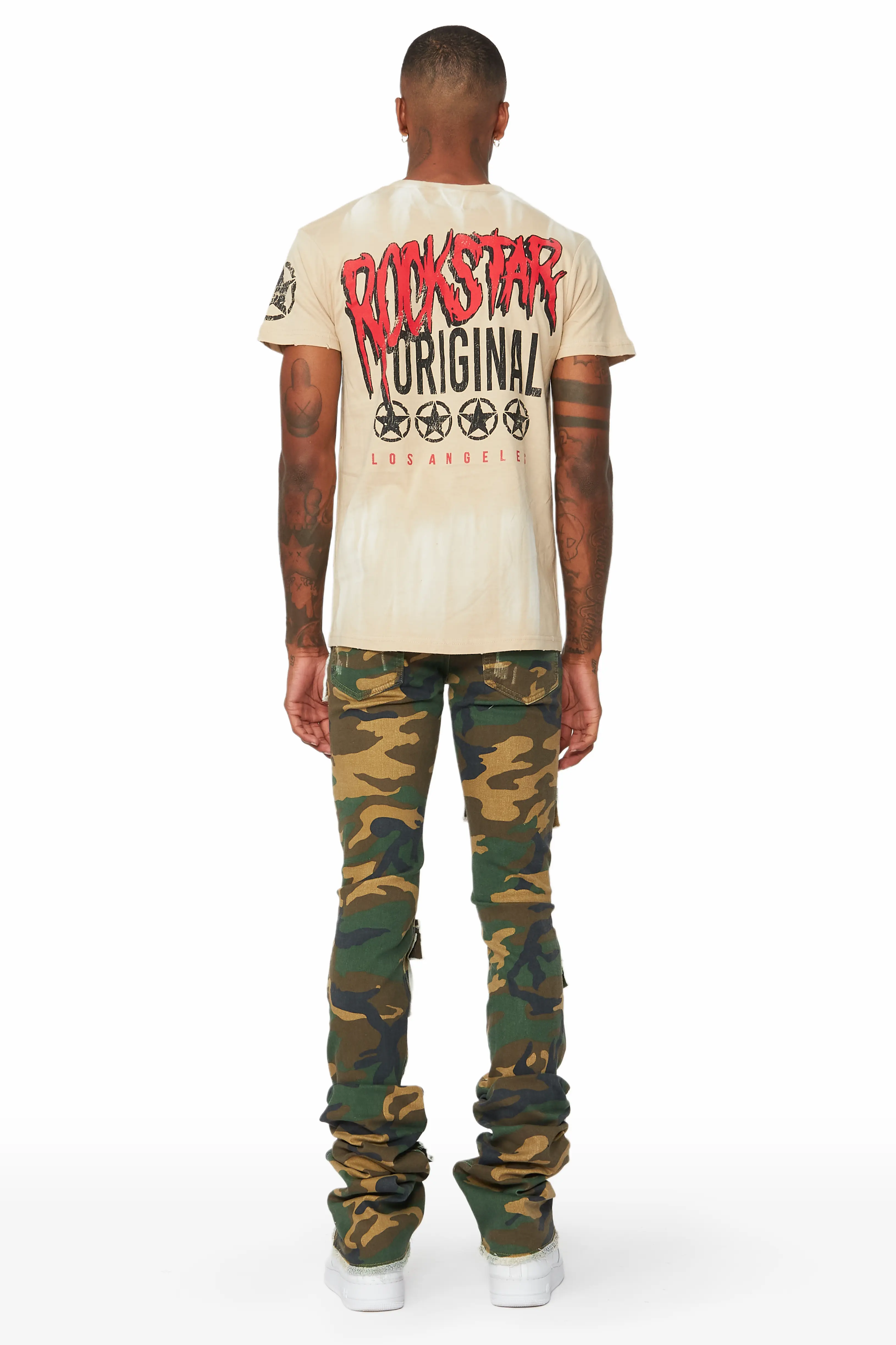 Petrus Camo Super Stacked Flare Jean - Image 6