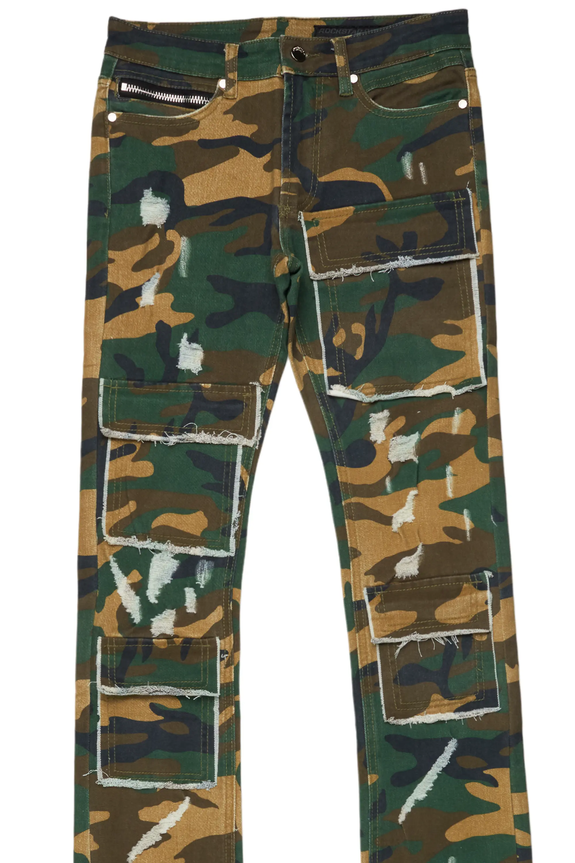 Petrus Camo Super Stacked Flare Jean - Image 8