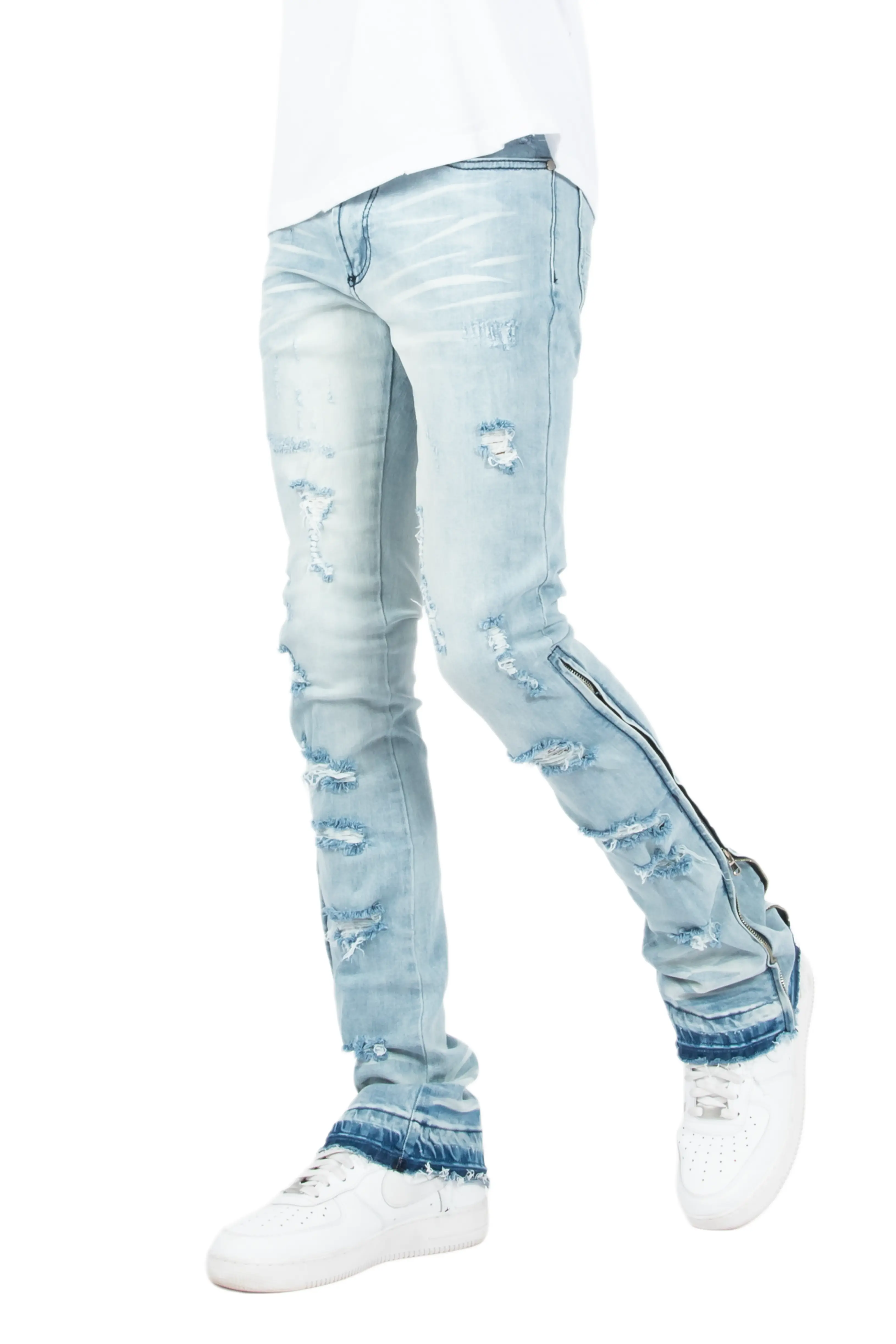 Aesal Blue Stacked Flare Jean - Image 2