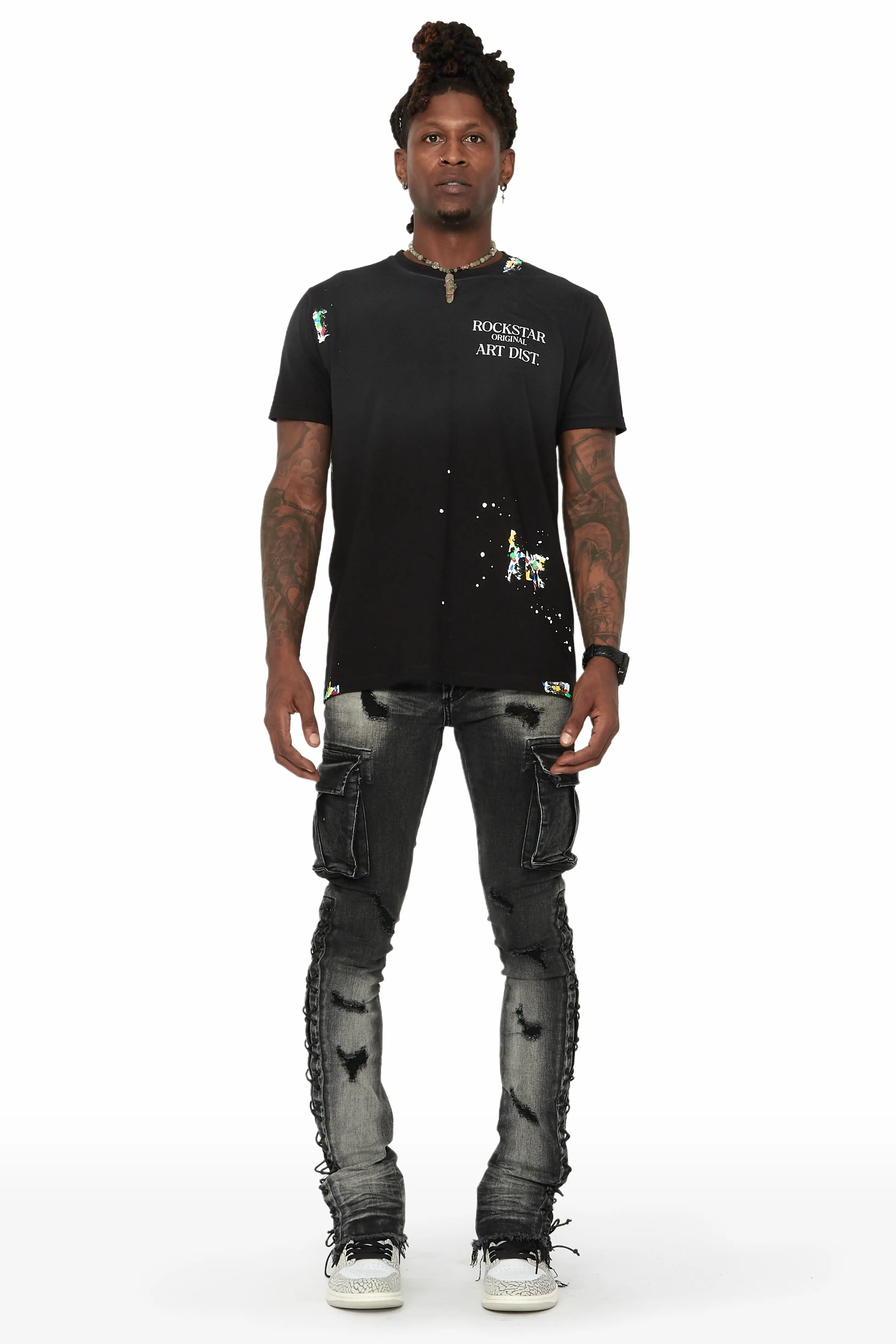 Ronoh Grey Wash Stacked Flare Jean - Image 3