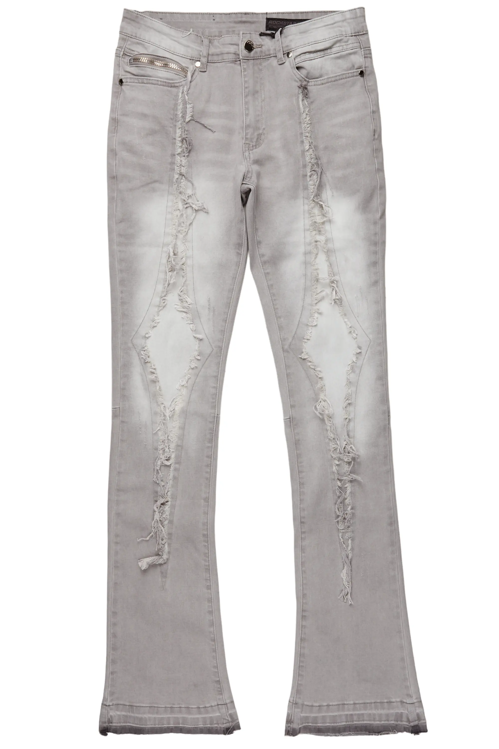 Baaron Grey Stacked Flare Jean - Image 2
