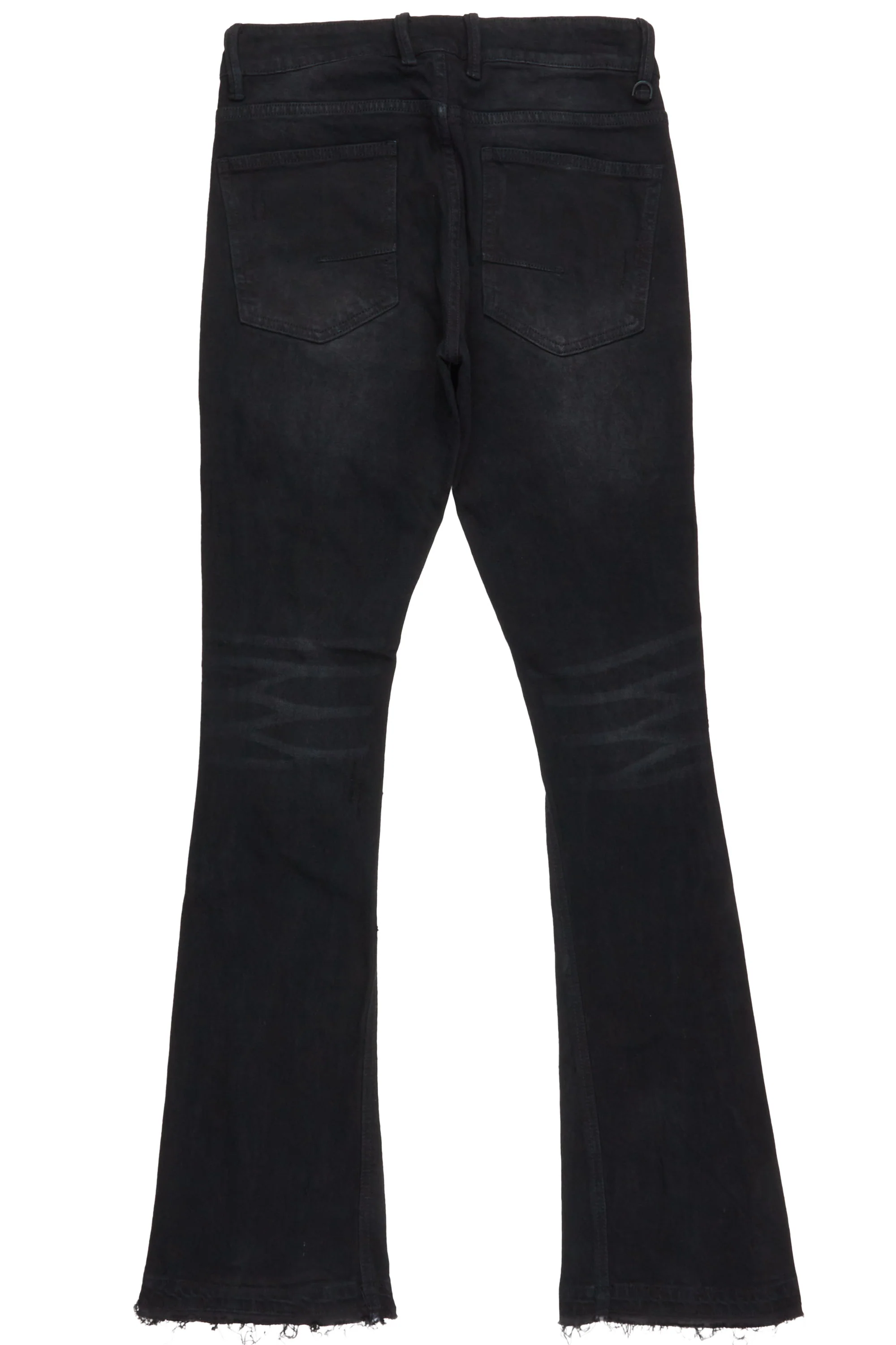 Mylo Jet Black Stacked Flare Jean - Image 4