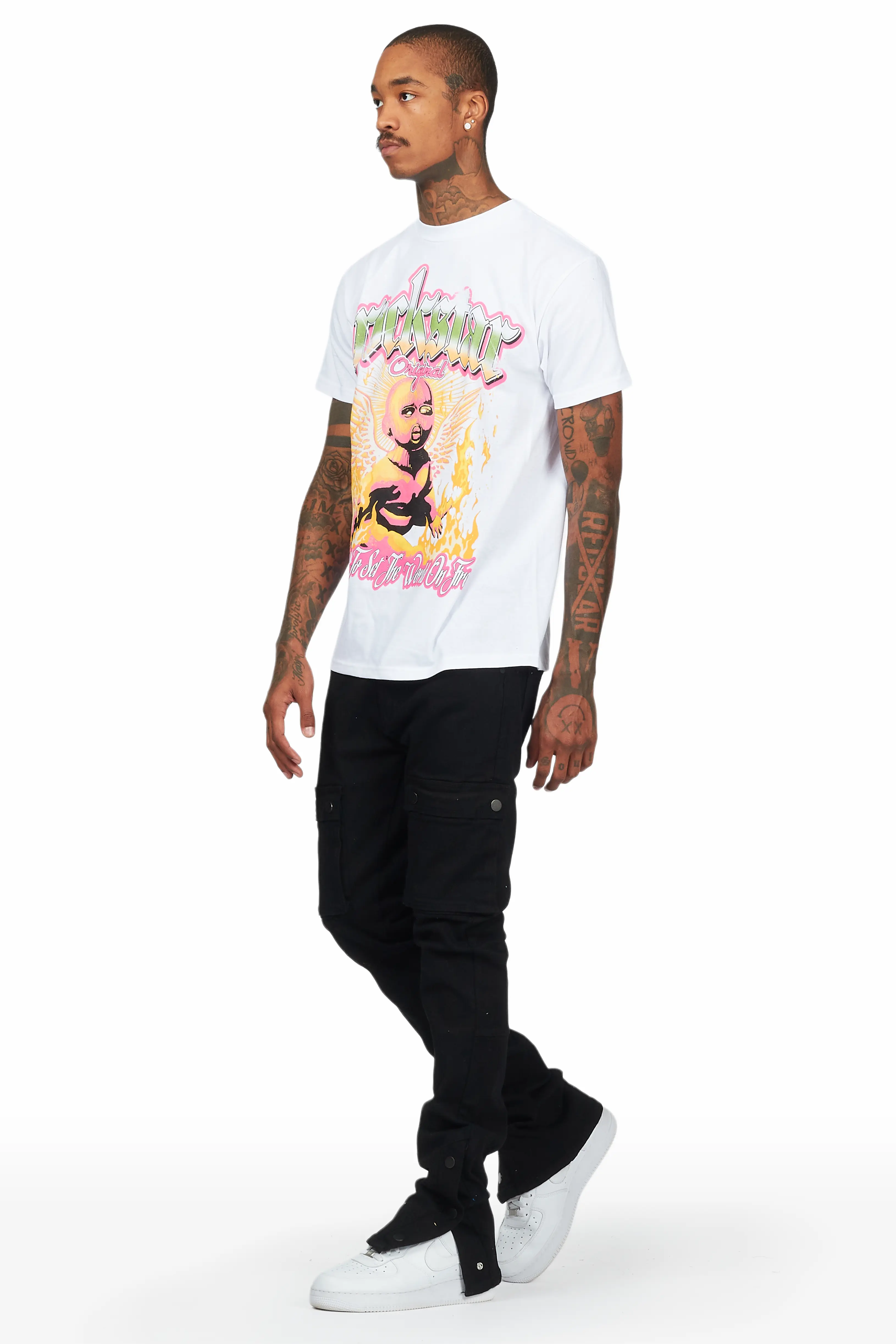 Waage Black Cargo Stacked Flare Jean - Image 5