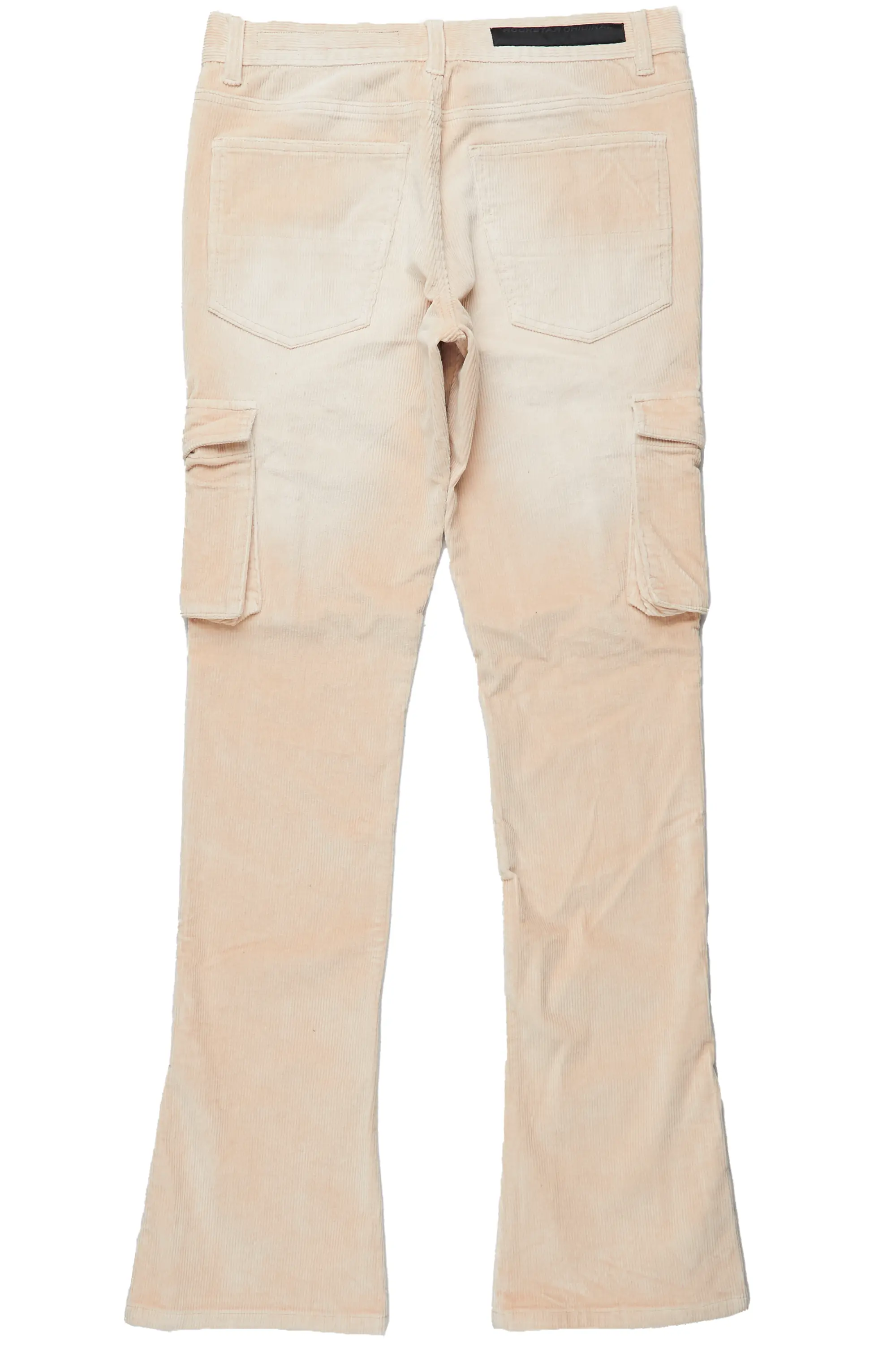 Jaylen Beige Stacked Flare Corduroy Pant - Image 4