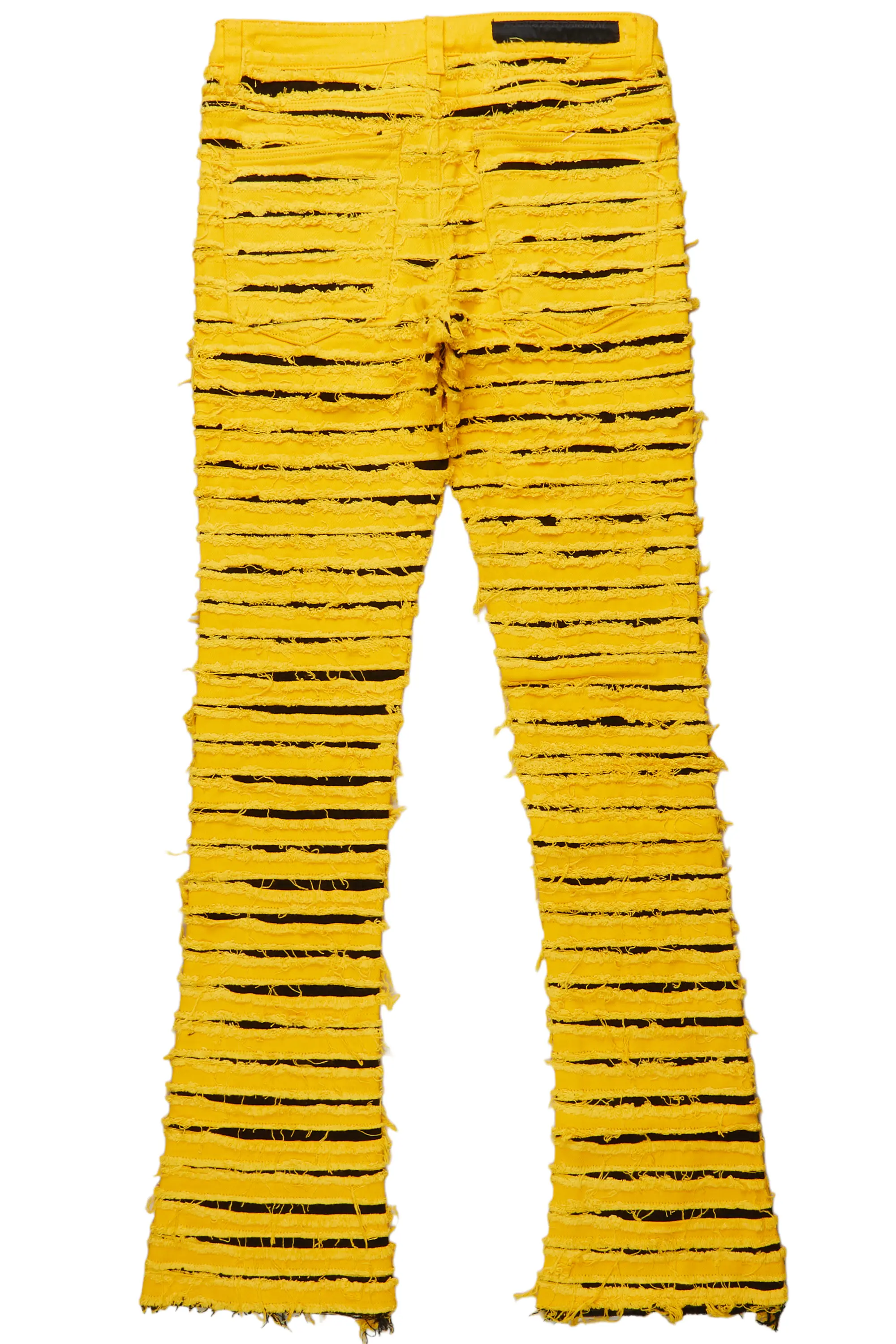 Korren Yellow/Black Stacked Flare Jean - Image 5