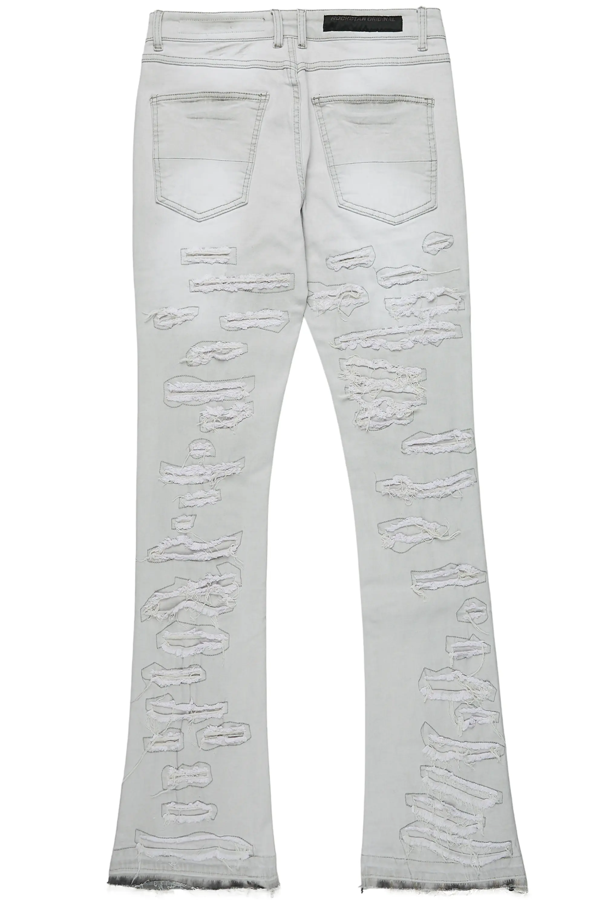 Malyk Grey Stacked Flare Jean - Image 9