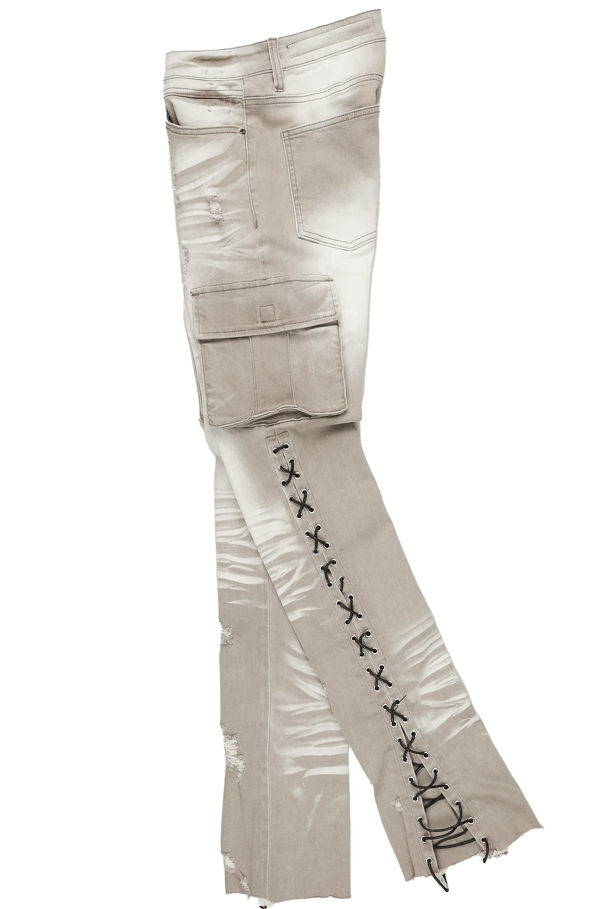 Honor Grey Stacked Flare Jean - Image 8