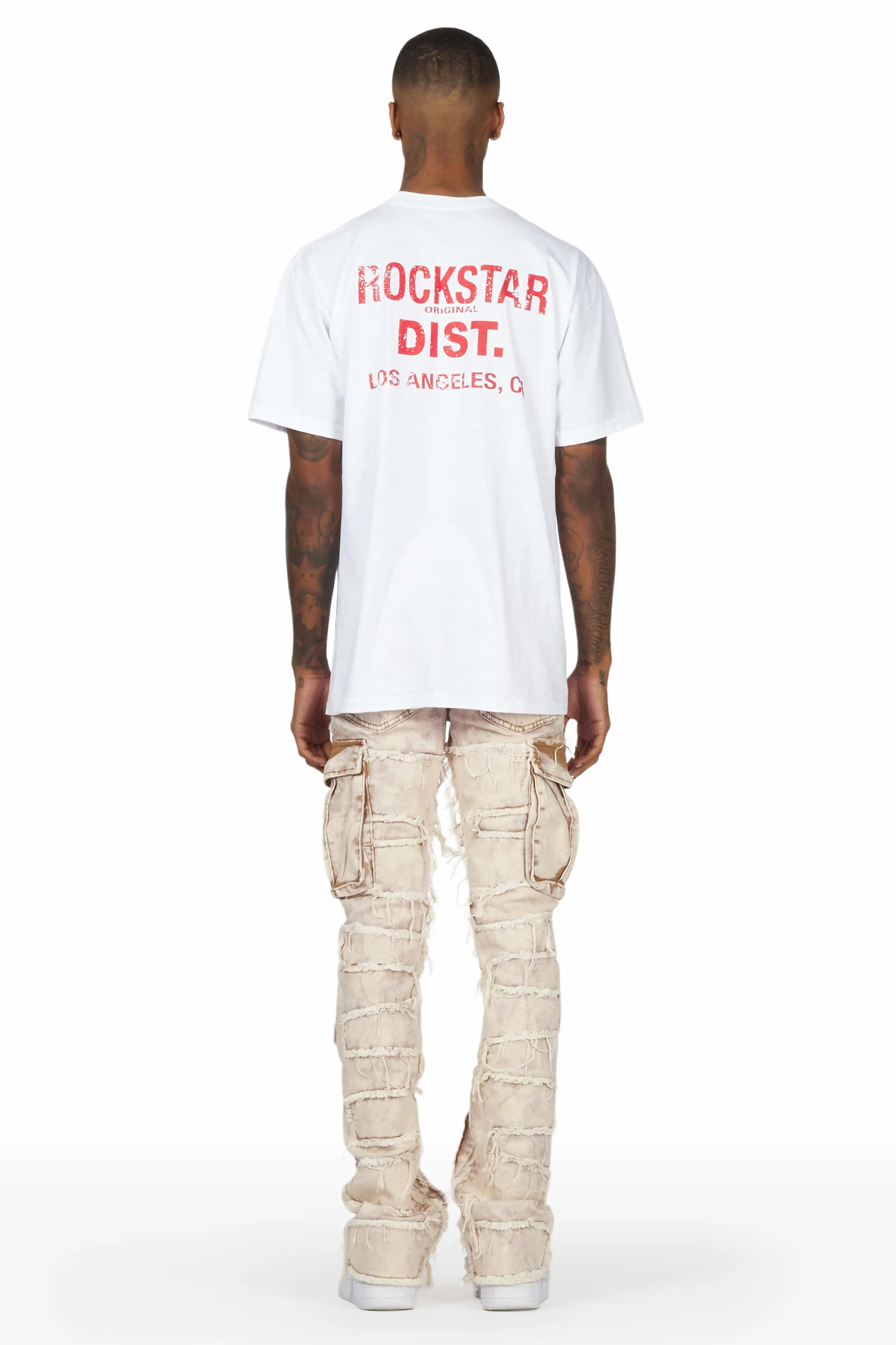 Slater Tan Stacked Flare Jean - Image 5