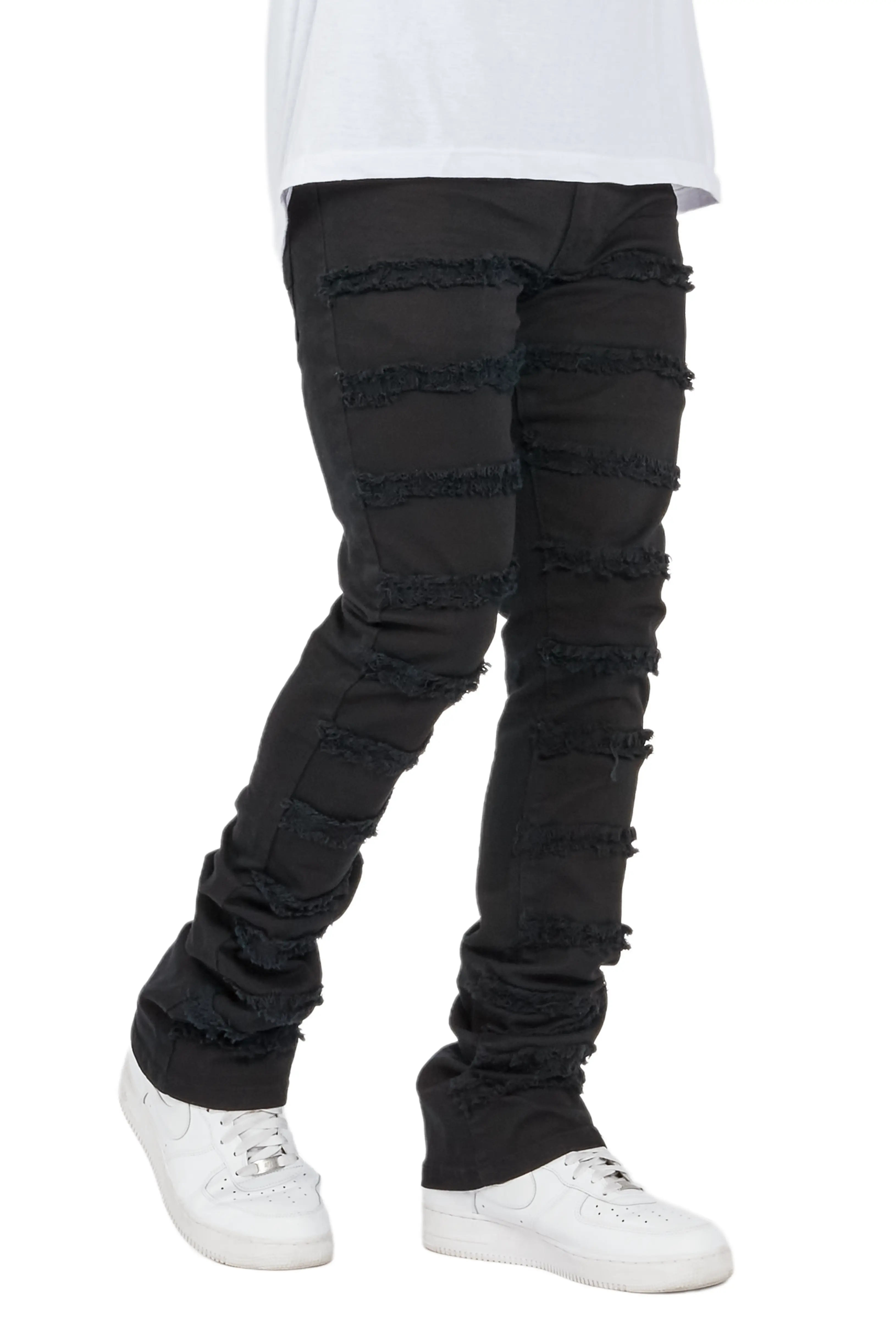 Niklaus Jet Black Stacked FLare Jean - Image 6