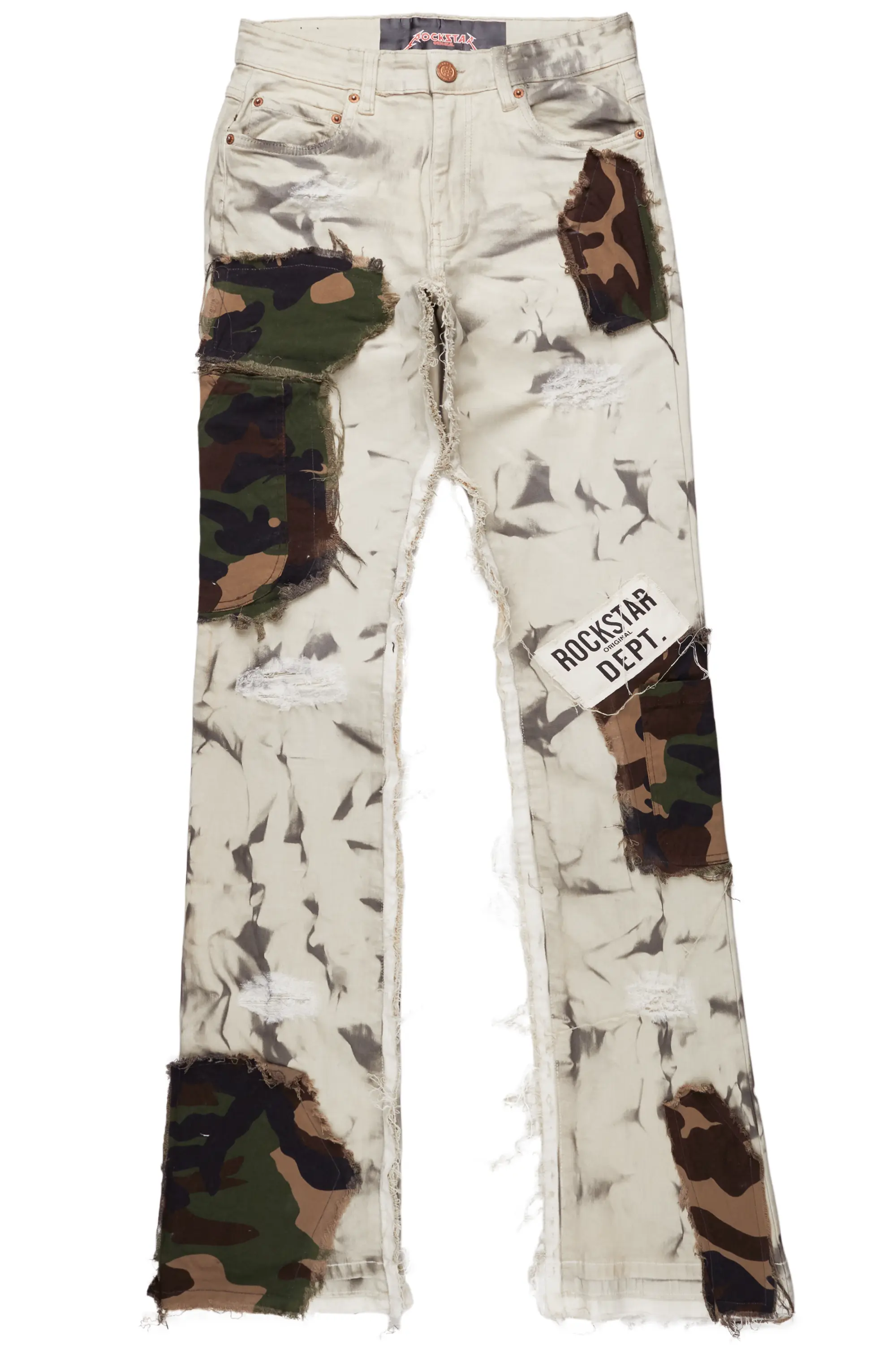 Chad Beige/Camo Patchwork Stacked Jean - Image 6