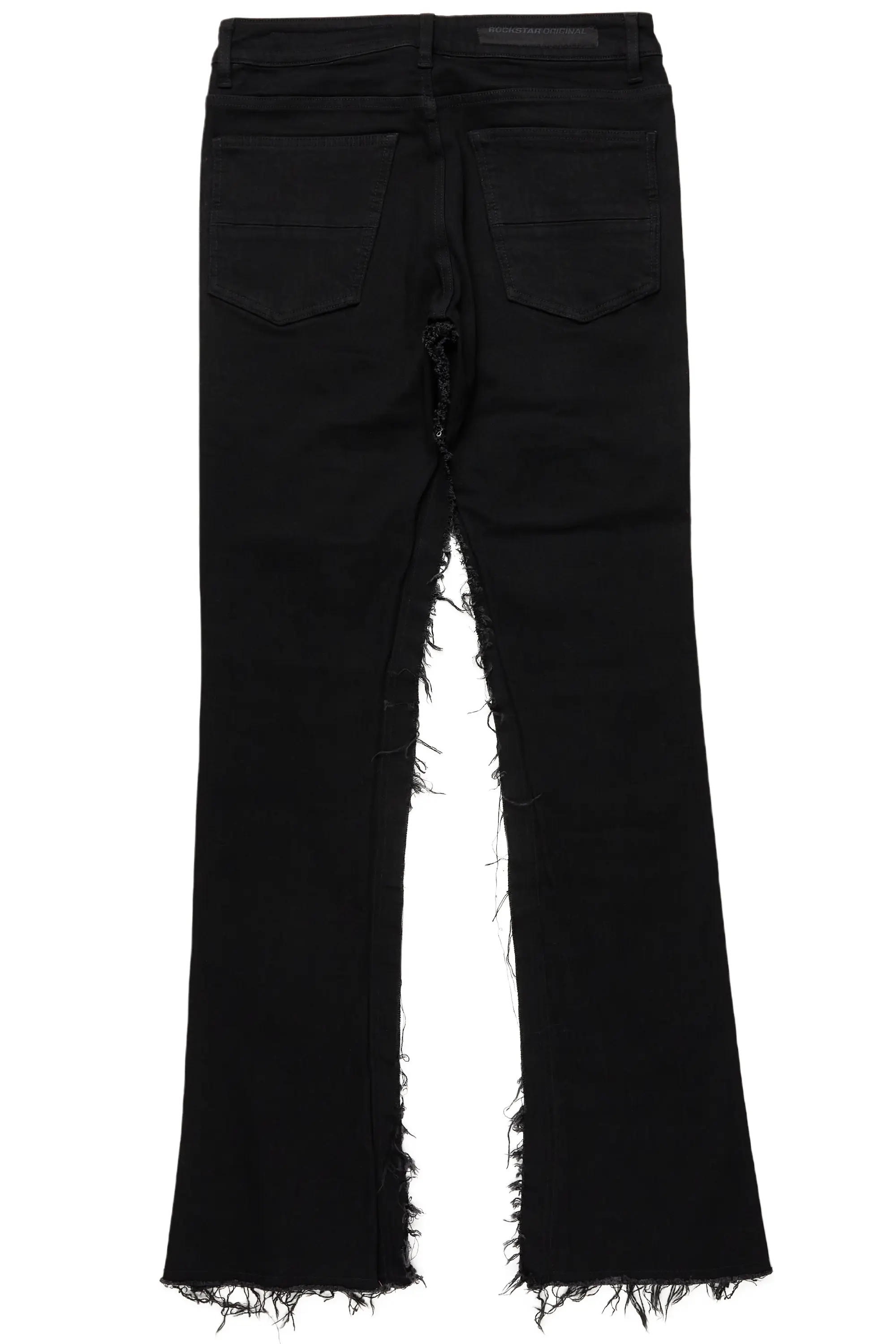 Rhys Black Patchwork Stacked Flare Jean - Image 10