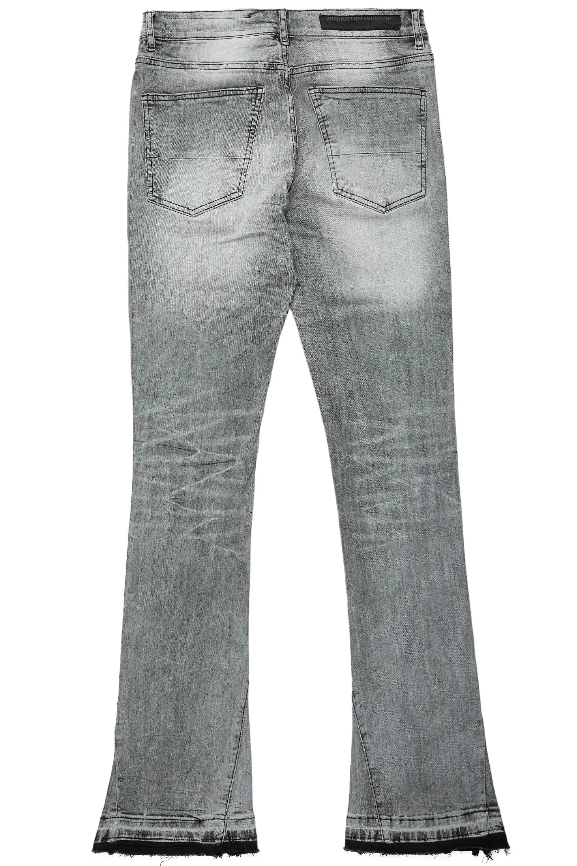 Eren Grey/Pink Stacked Flare Jean - Image 9