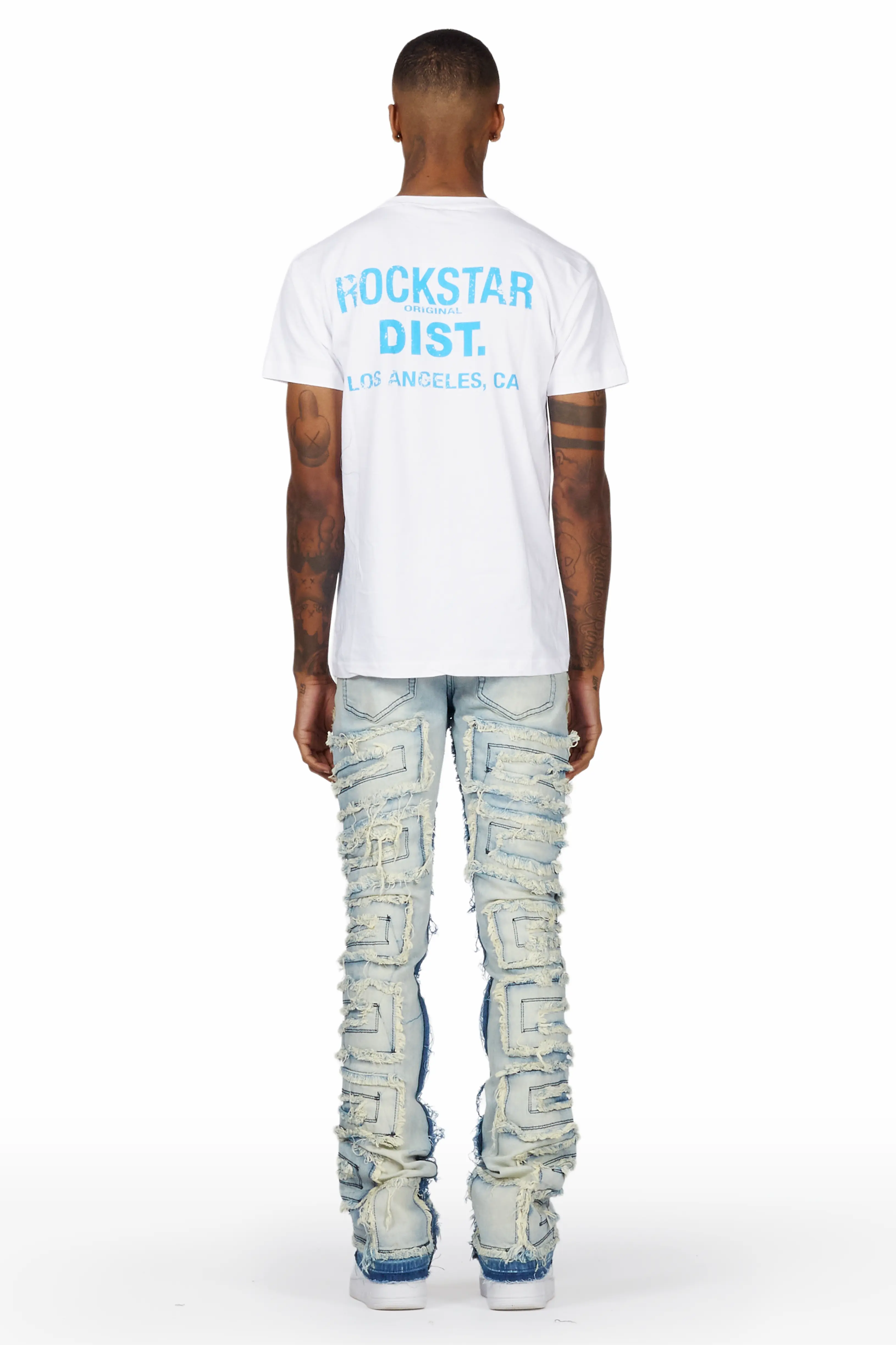 Wayland Blue Stacked Flare Jean - Image 5
