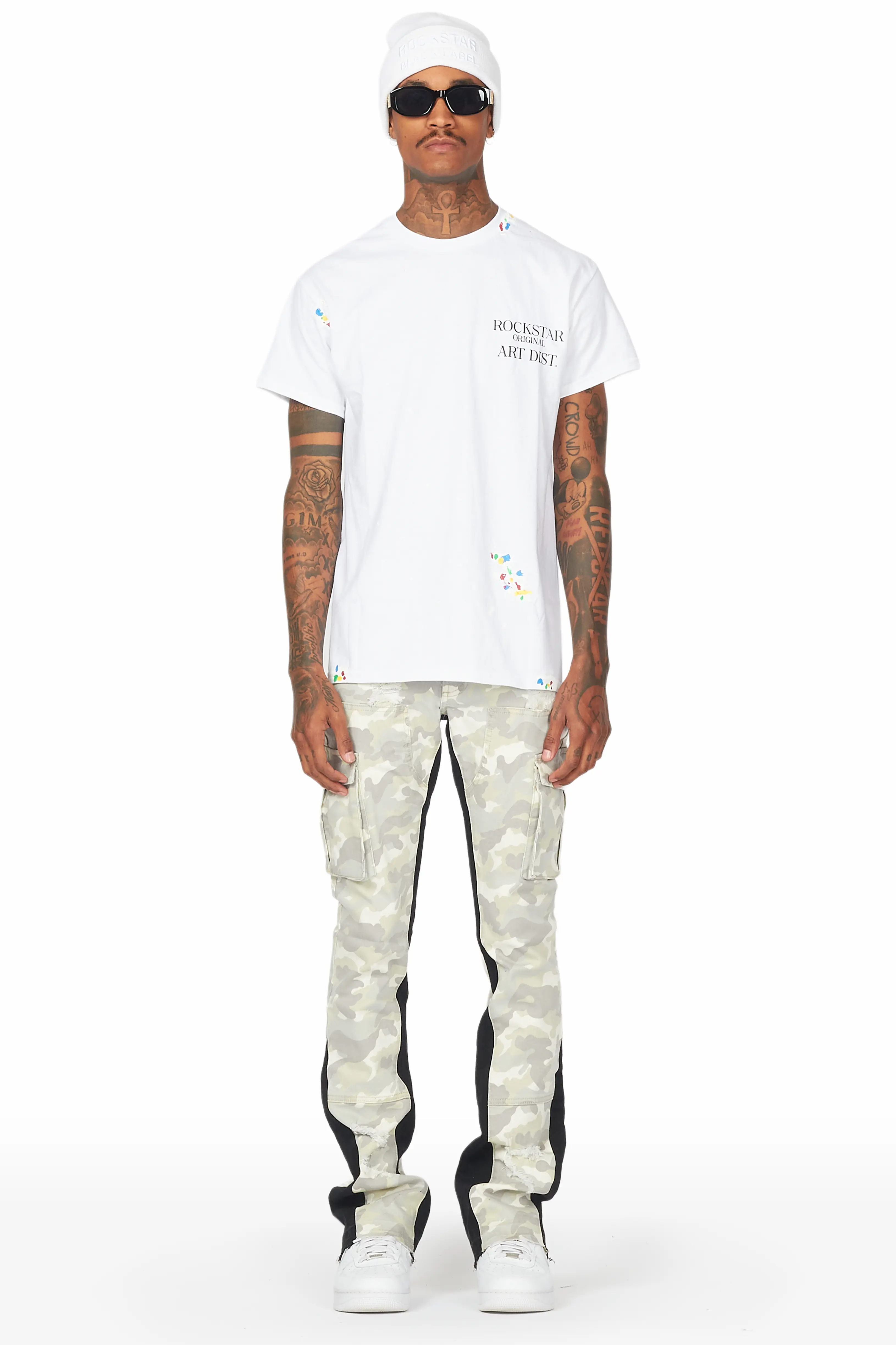 Decimus Light Camo Stacked Flare Jean - Image 3