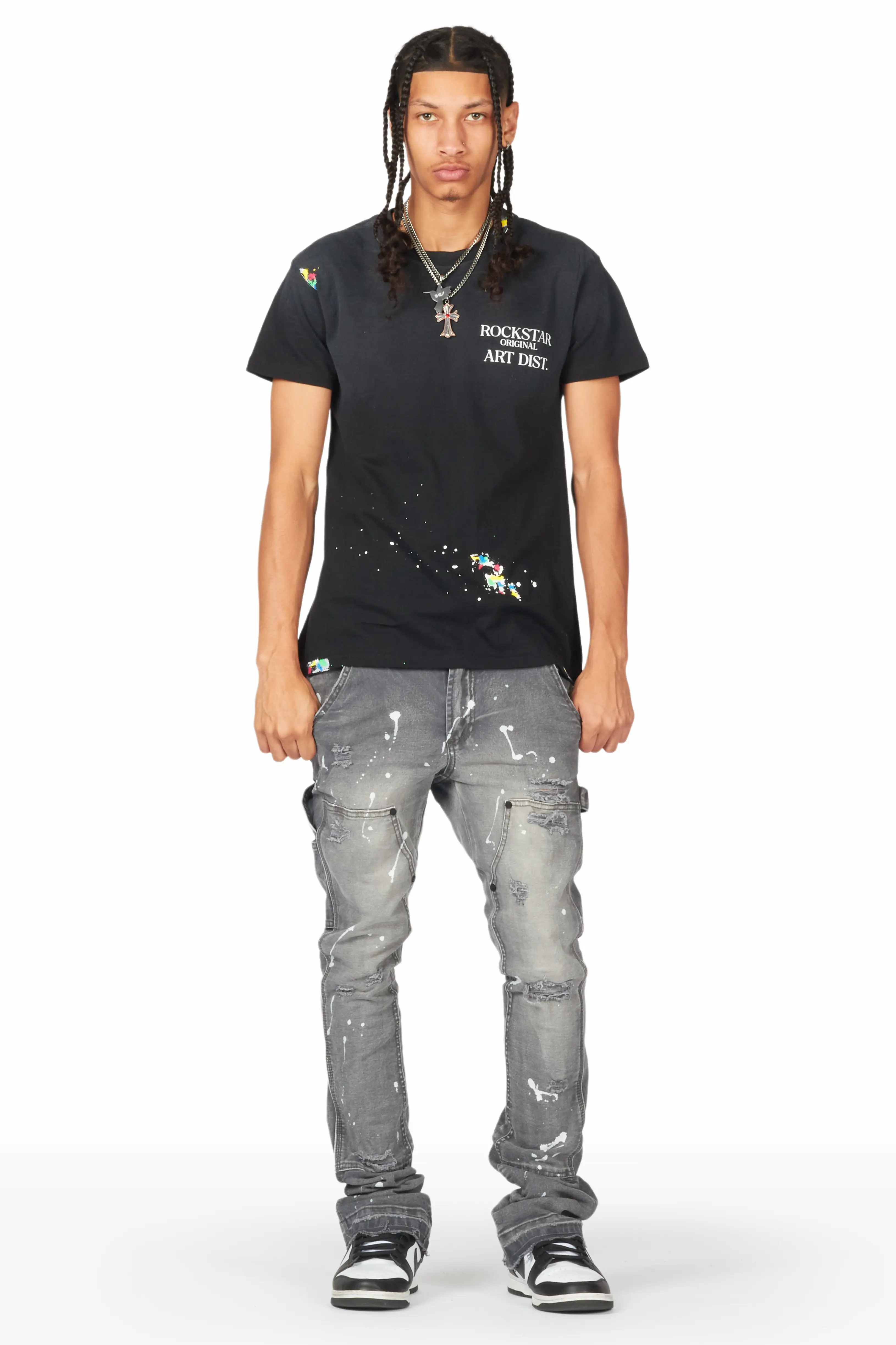 Thorton Grey Stacked Flare Jean - Image 3