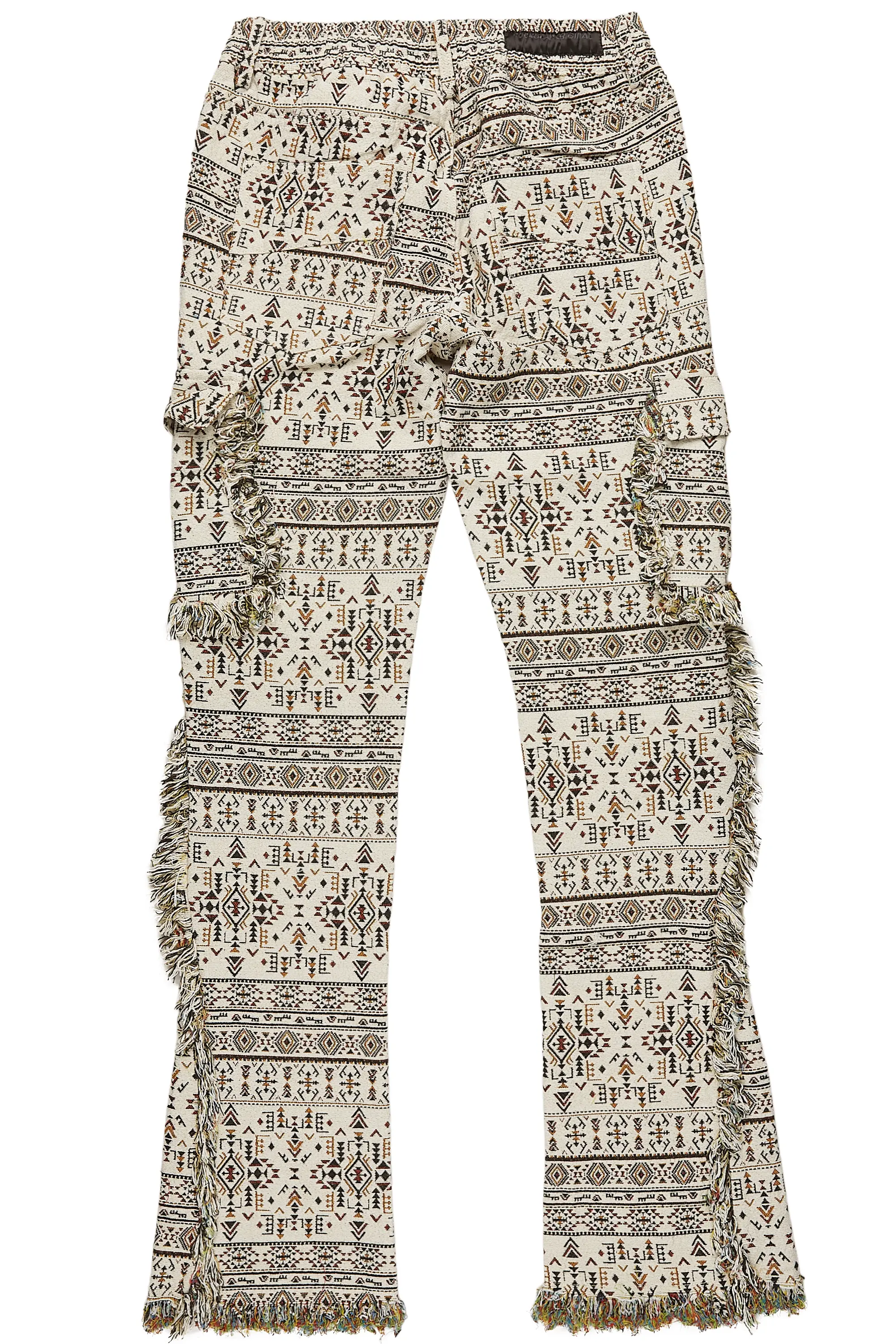 Ayami Beige Slim Tapestry Flare Jean - Image 4